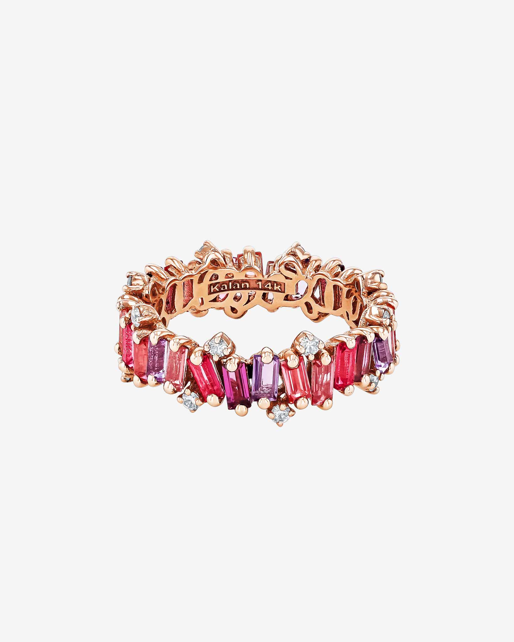 Kalan By Suzanne Kalan Amalfi Burst Red Mix Eternity Band in 14k rose gold