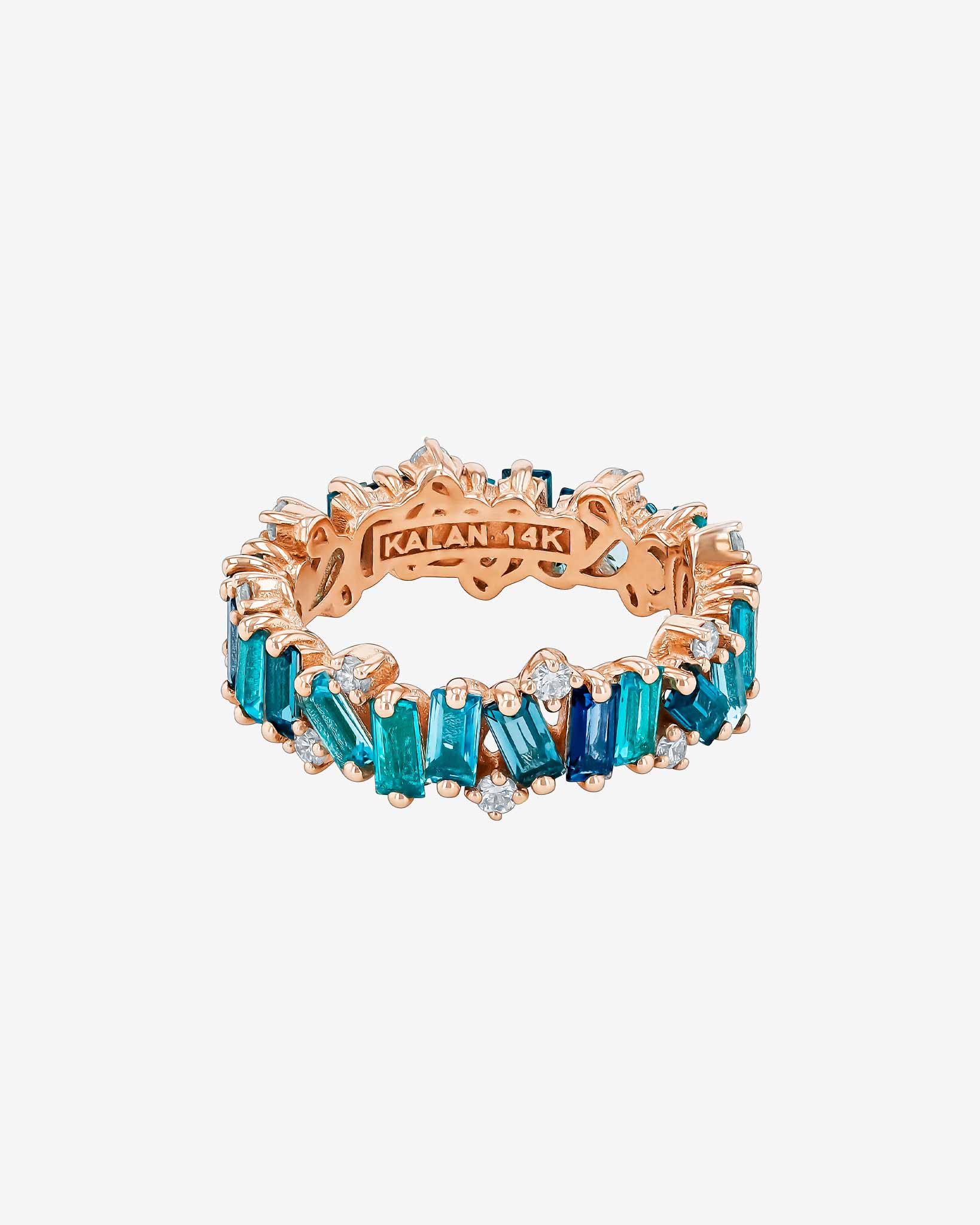 Kalan By Suzanne Kalan Amalfi Burst Blue Mix Eternity Band in 14k rose gold