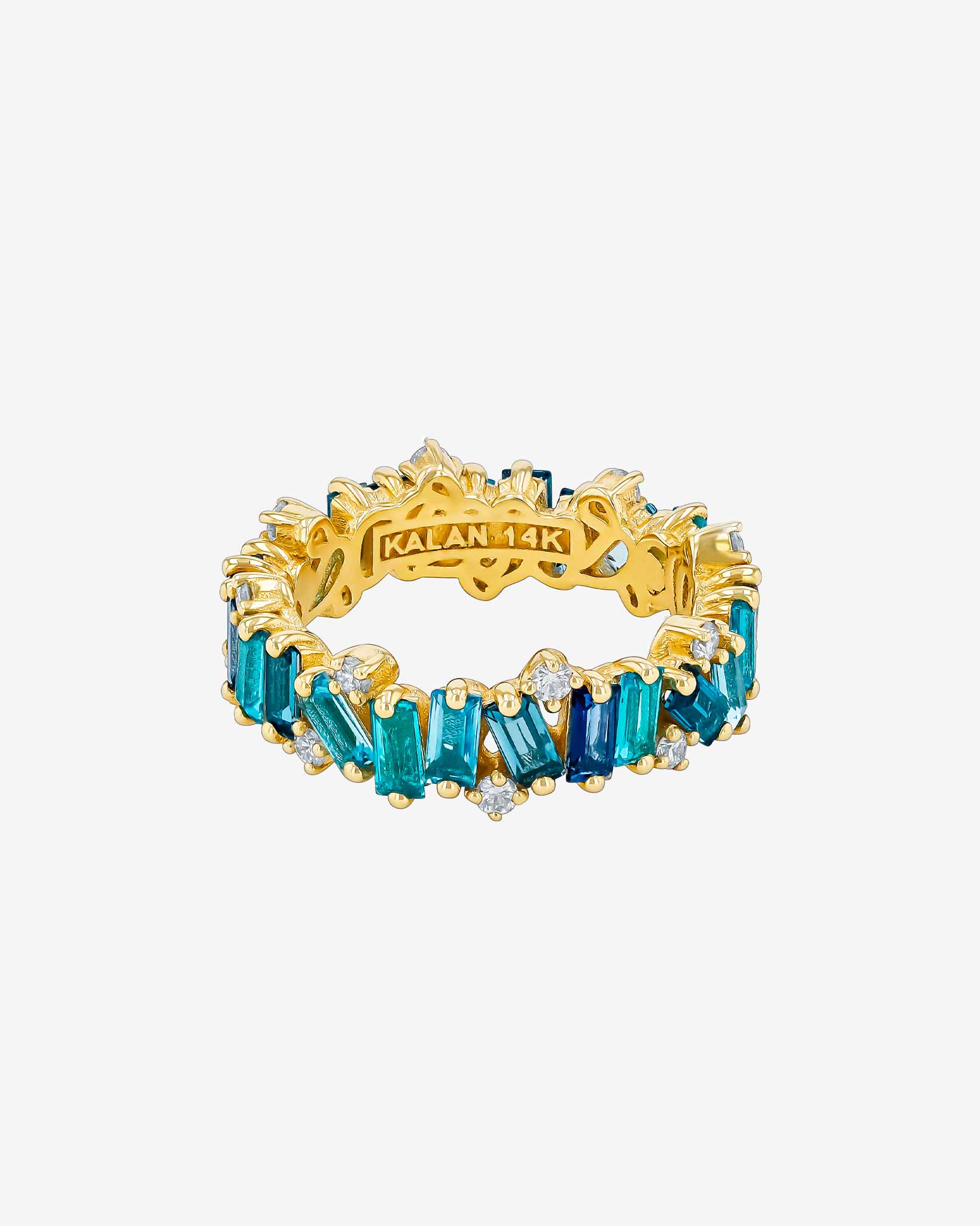 Kalan By Suzanne Kalan Amalfi Burst Blue Mix Eternity Band in 14k yellow gold