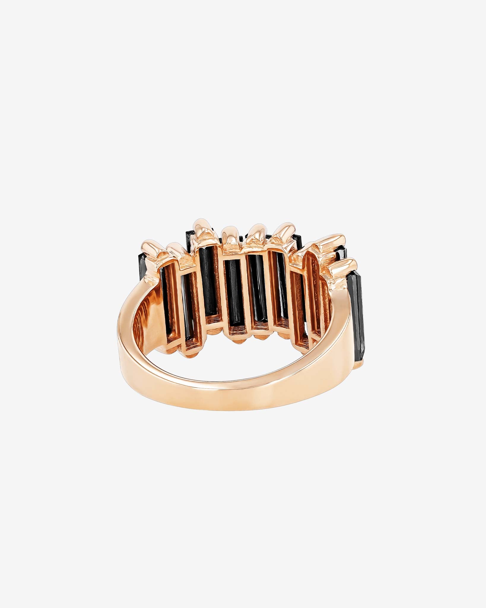 Kalan By Suzanne Kalan Amalfi Black Night Quartz Stacker Half Band in 14k rose gold