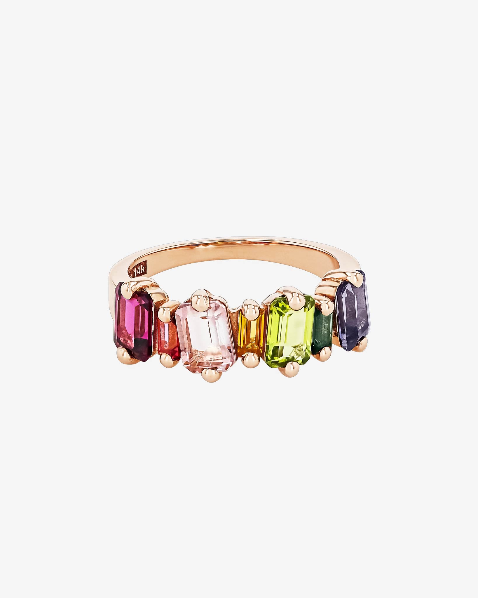 Kalan By Suzanne Kalan Ann Staggered Rainbow Half Band in 14K rose gold