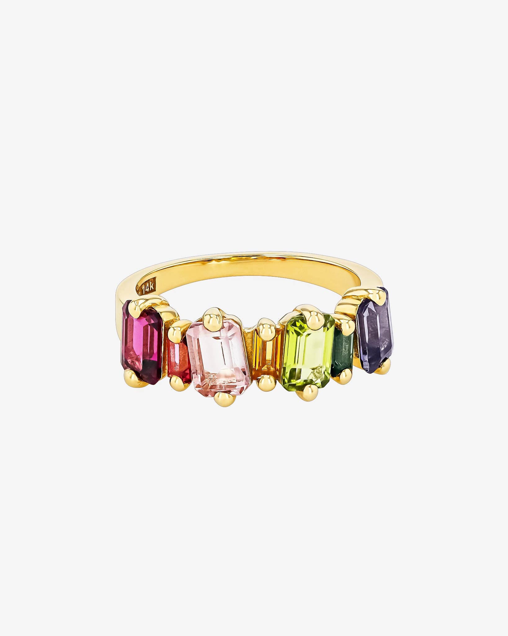 Kalan By Suzanne Kalan Ann Staggered Rainbow Half Band in 14K yellow gold