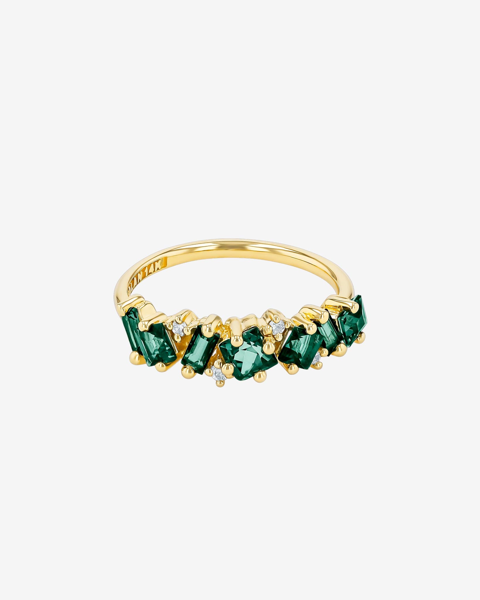 Kalan By Suzanne Kalan Nadima Green Envy Topaz Half Band in 14k yellow gold