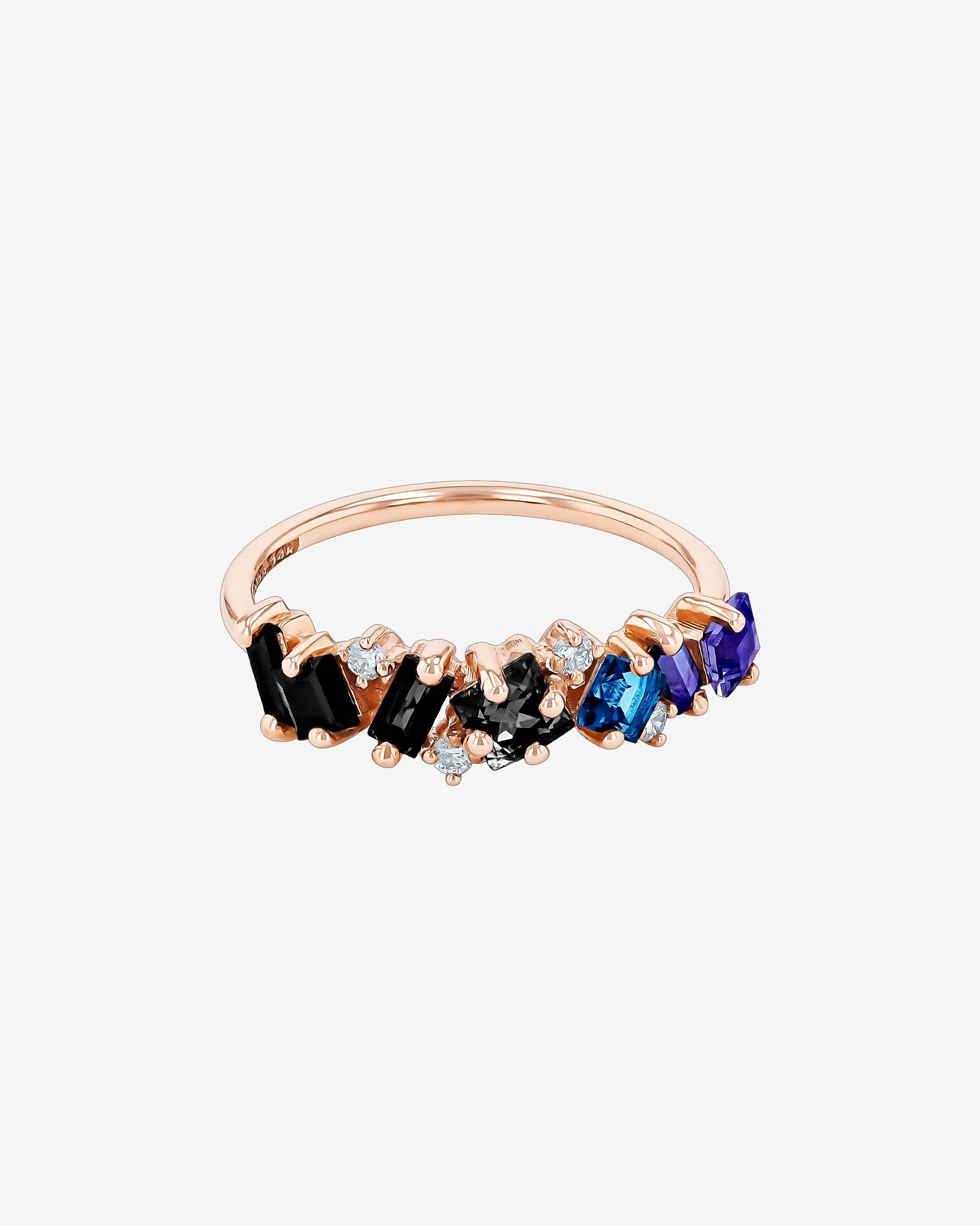 Kalan By Suzanne Kalan Nadima Dark Blue Ombre Half Band in 14k rose gold