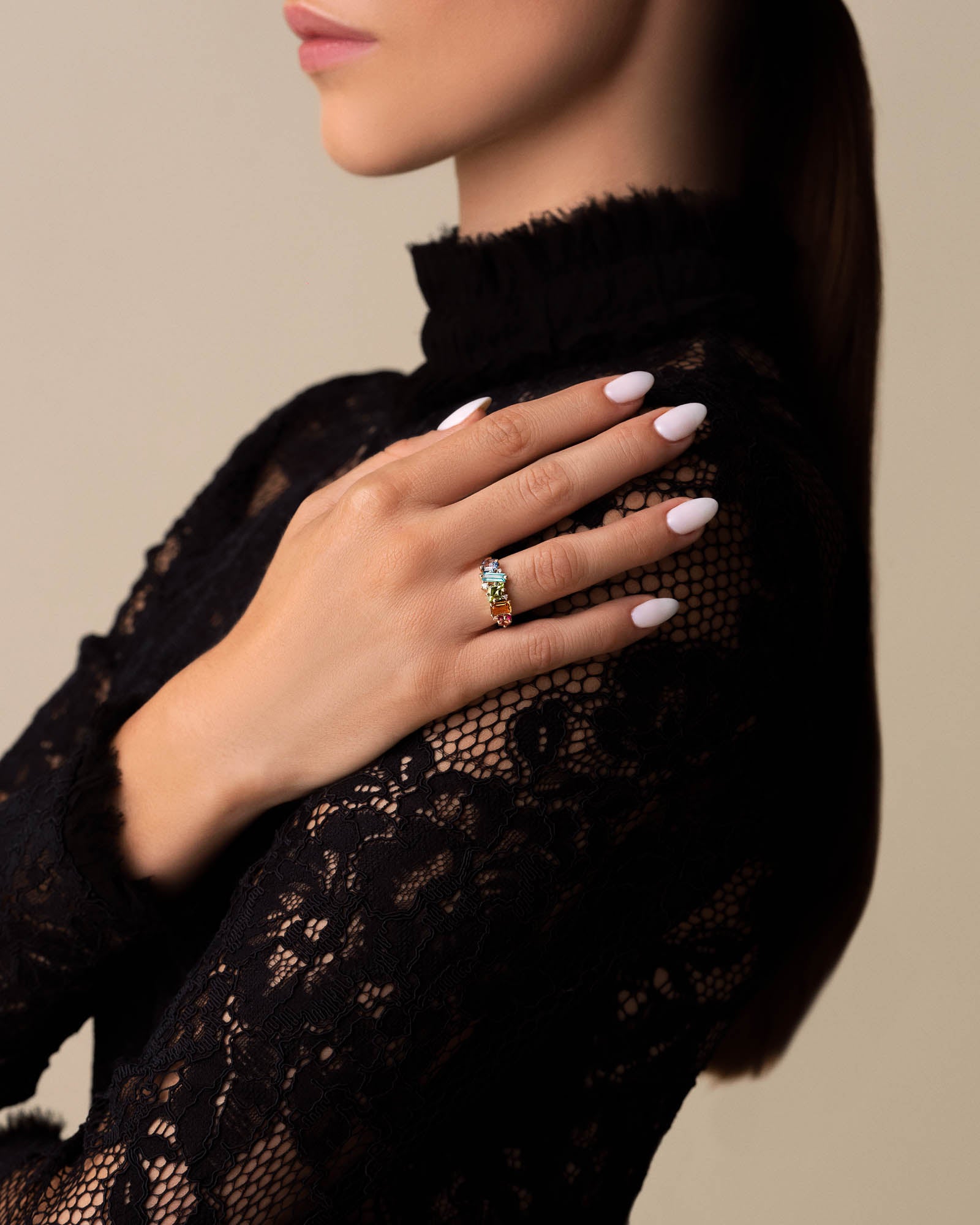 Kalan By Suzanne Kalan Nadima Blend Rainbow Ring in 14k yellow gold
