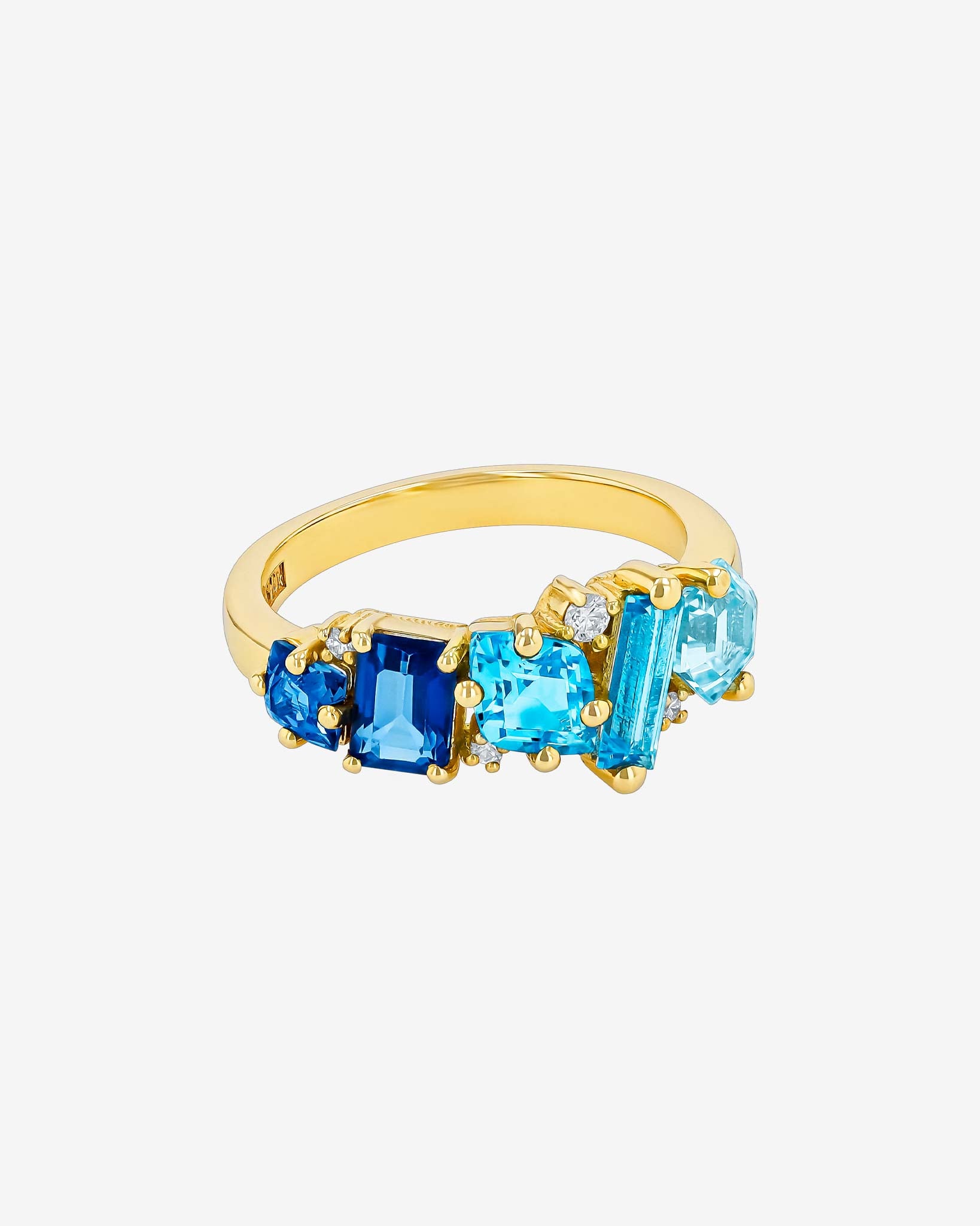 Kalan By Suzanne Kalan Nadima Blend Blue Ombre Ring in 14k yellow gold
