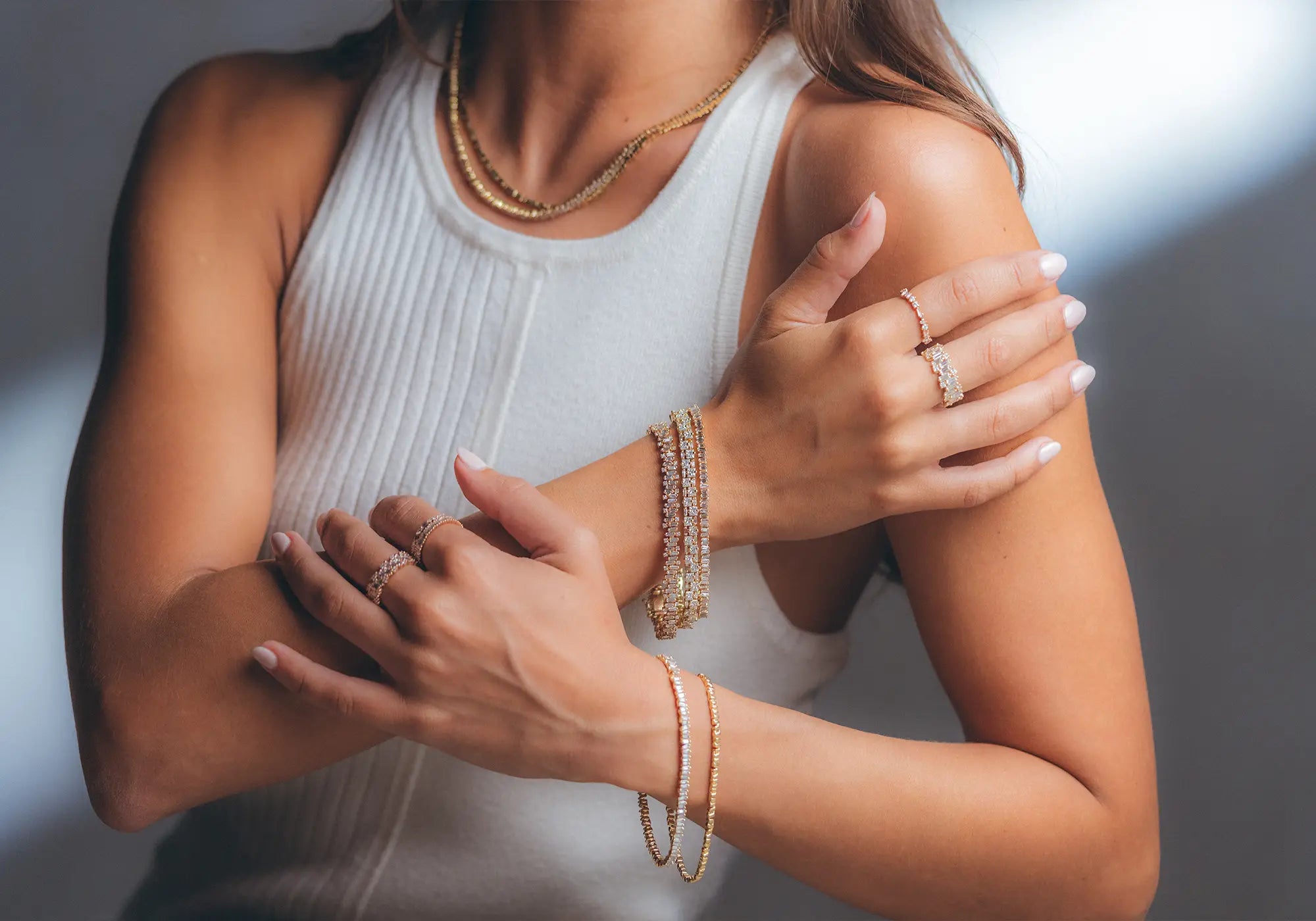 Suzanne Kalan Diamond Tennis Bracelets in 18k gold