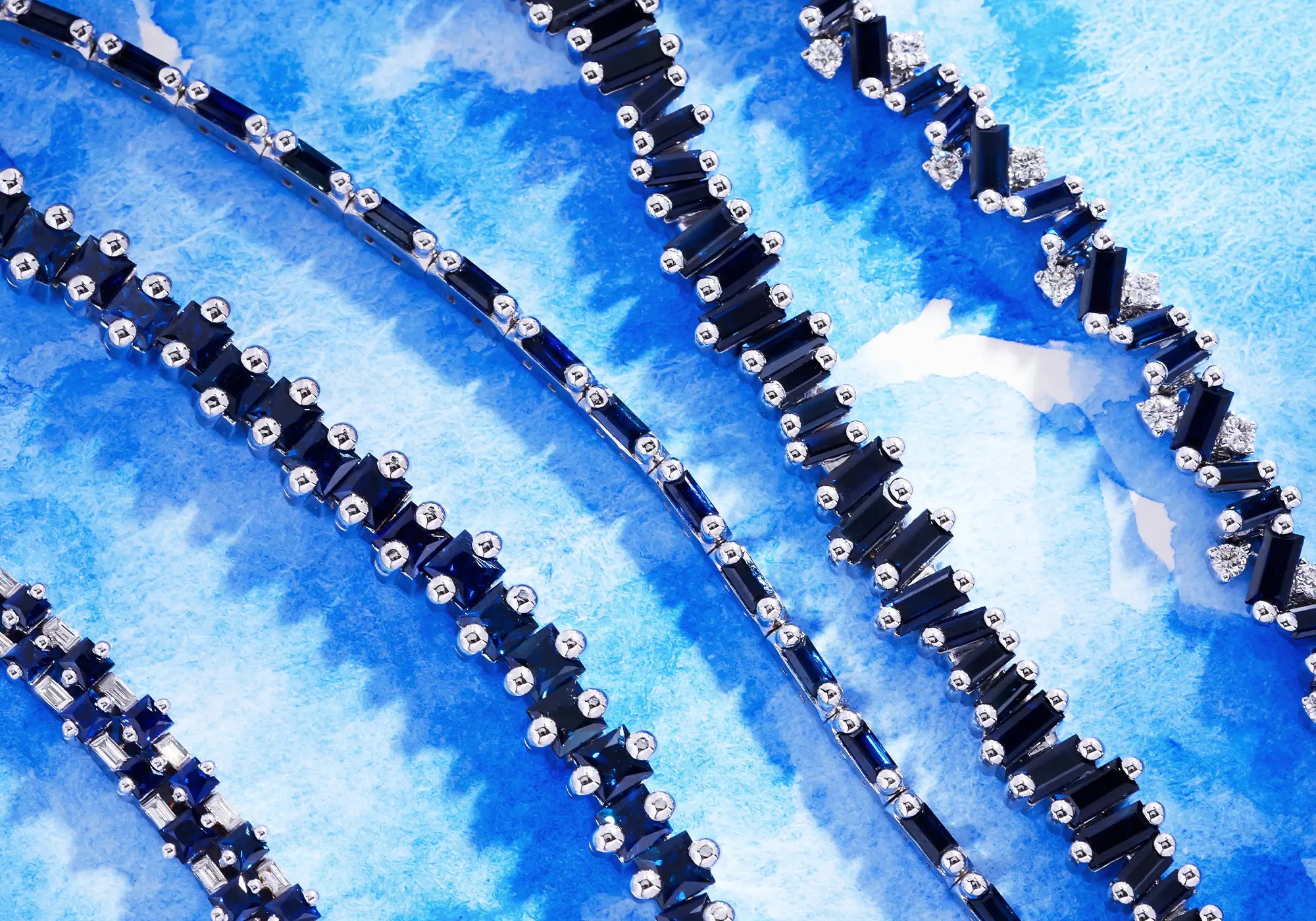 18k baguette sapphire bracelets
