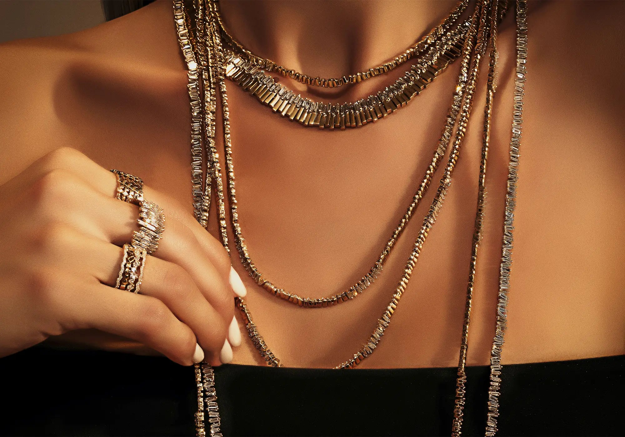 18k tennis necklaces