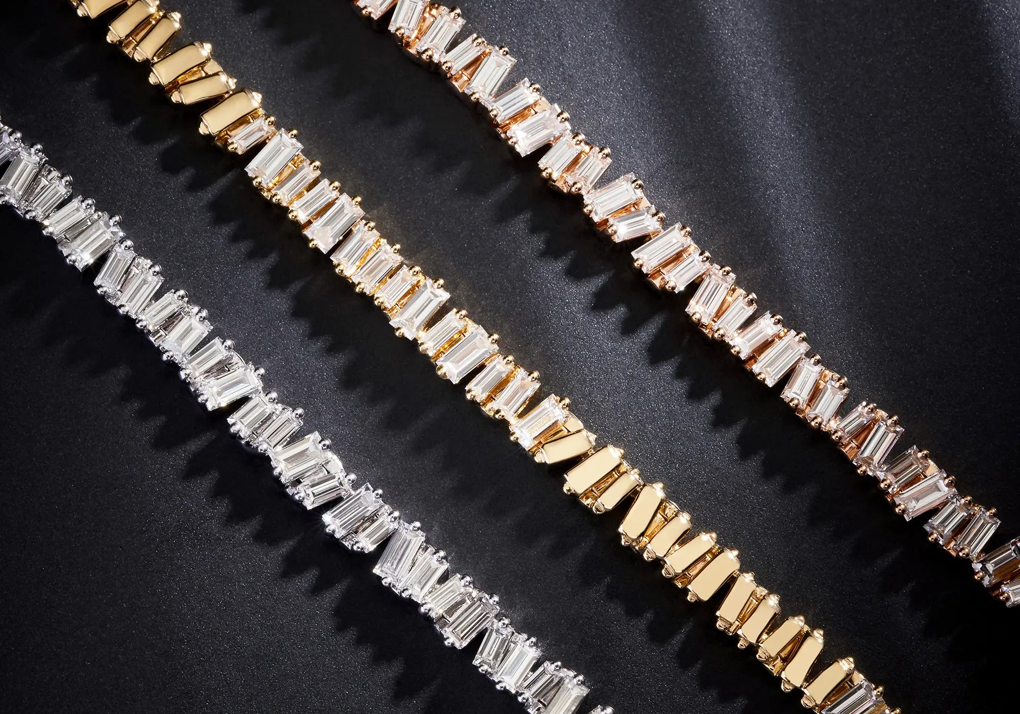 18k baguette tennis bracelets
