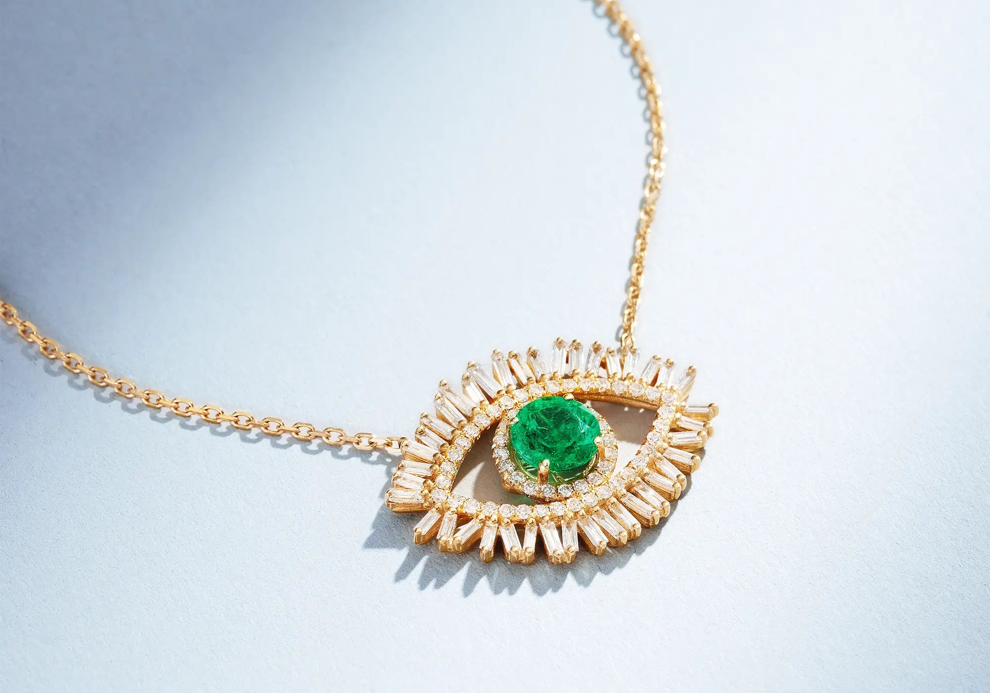 18k evil eye pendants