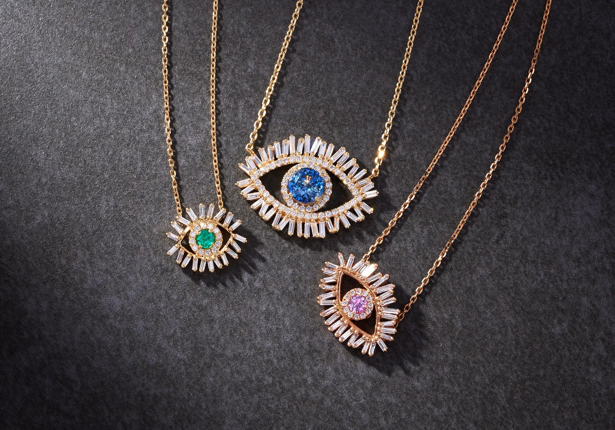18k evil eye pendants