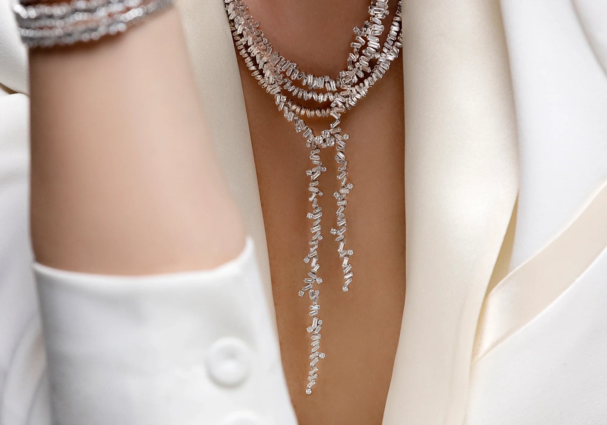Baugette Diamond Necklaces