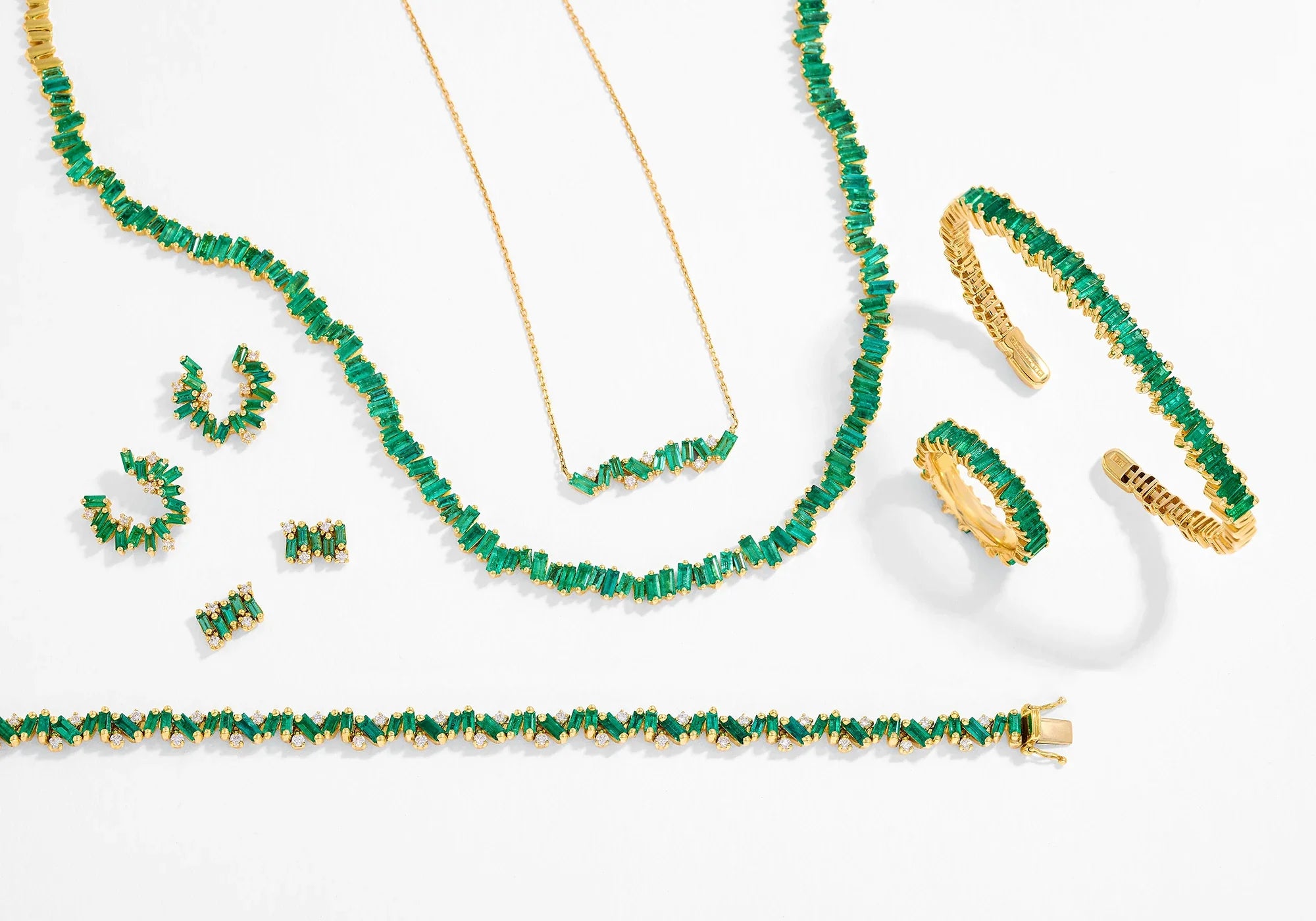Suzanne Kalan Emerald Jewelry Collection in 18k gold