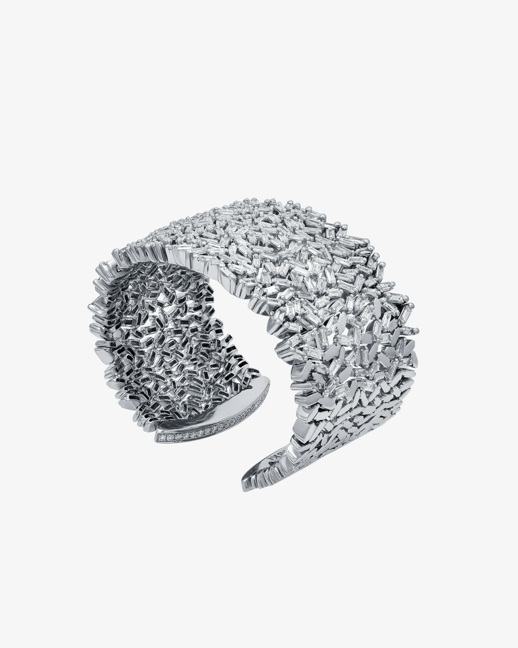 Suzanne Kalan Classic Diamond Sparkler Cuff in 18K white gold