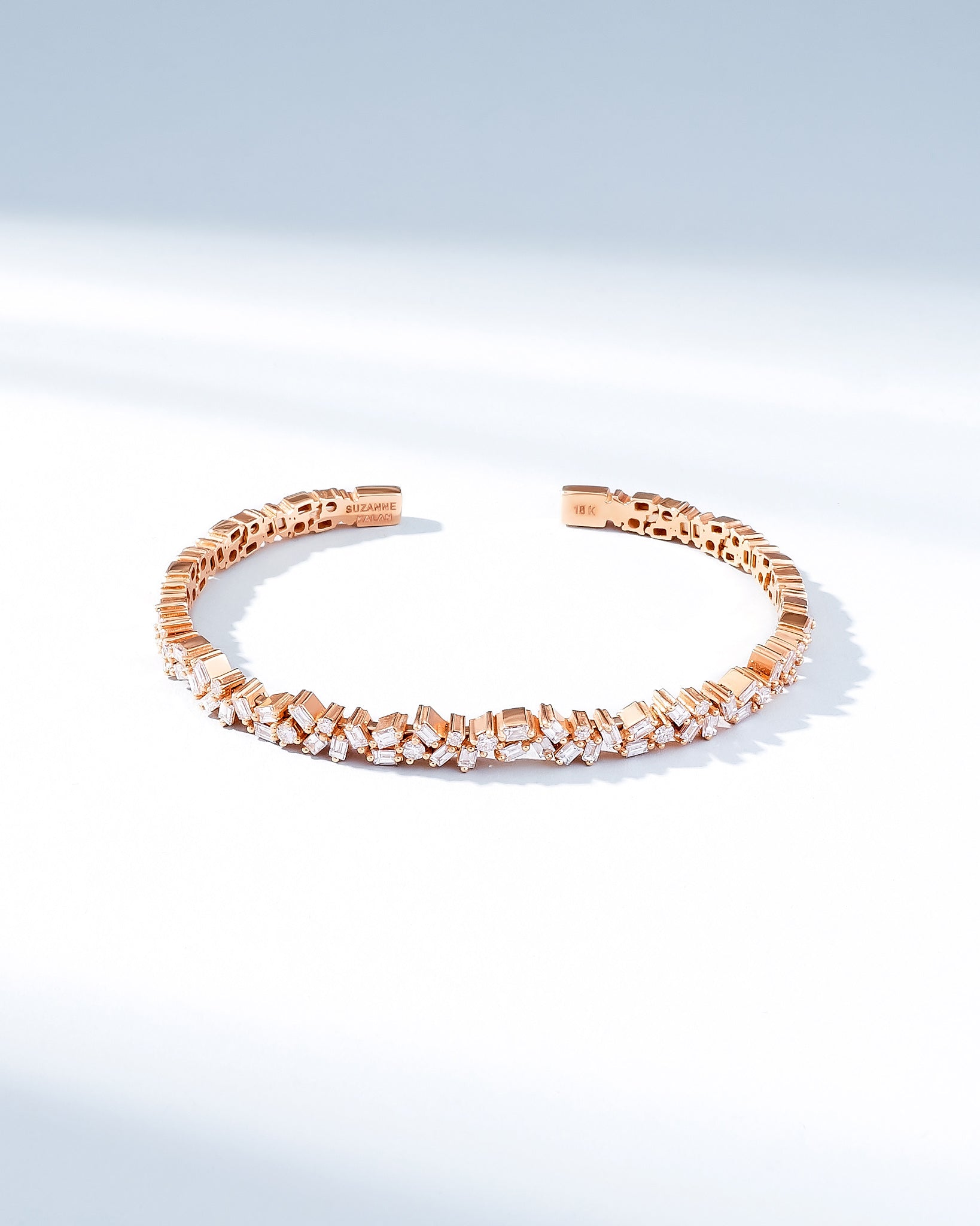 Suzanne Kalan Classic Diamond Sparkler Bangle in 18k rose gold