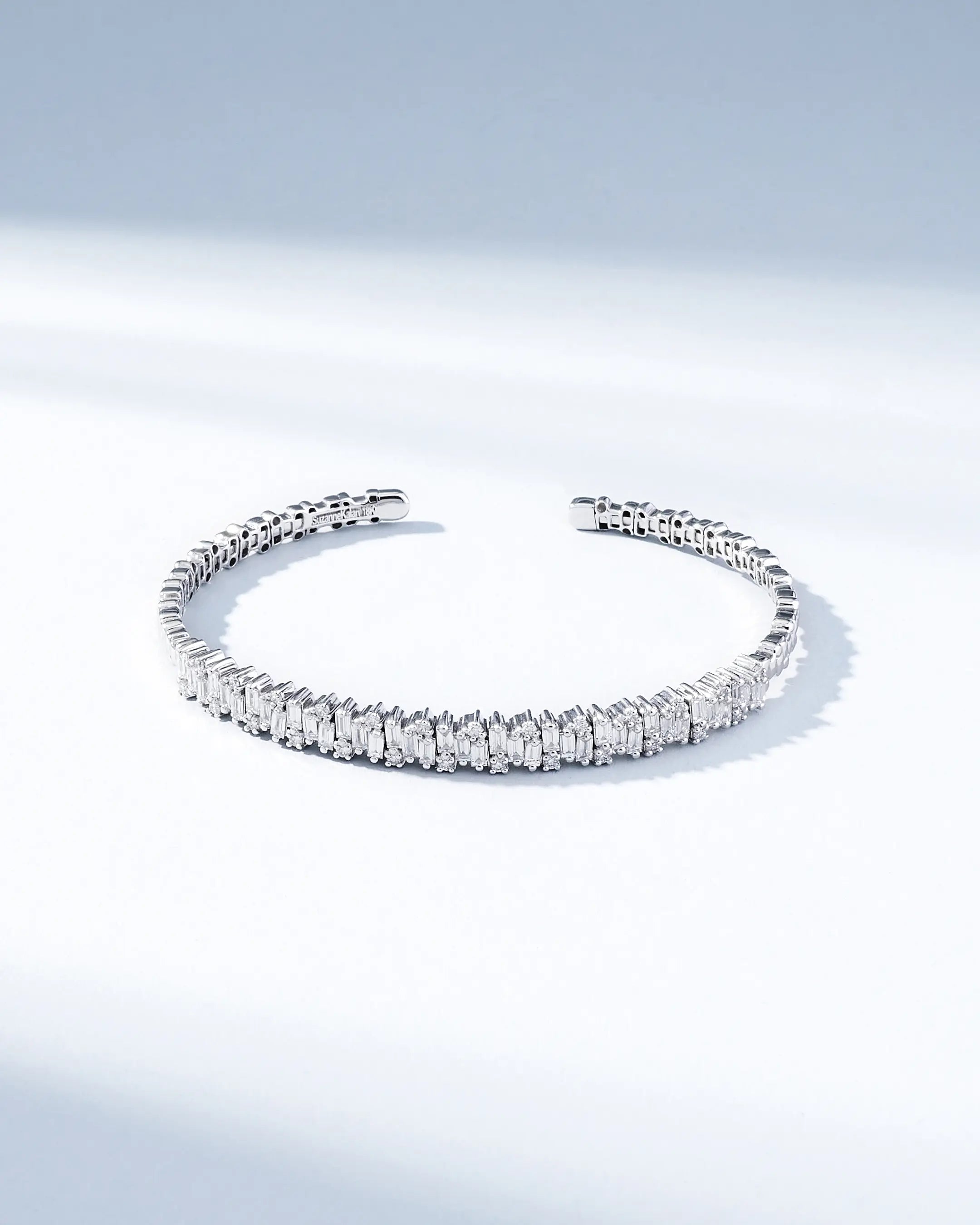 Suzanne Kalan Classic Diamond Shimmer Bangle in 18k white gold