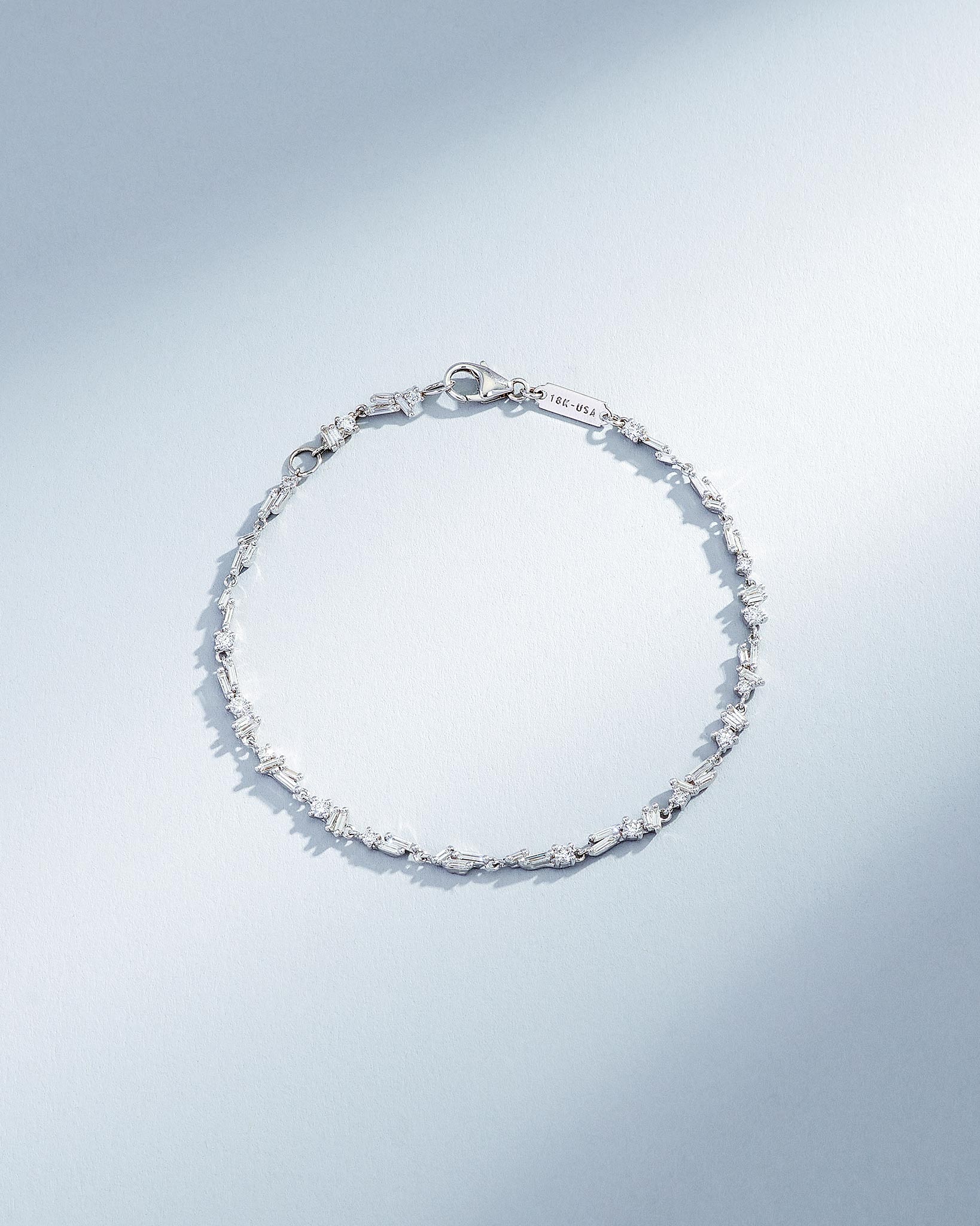 Suzanne Kalan Classic Diamond Chain Tennis Bracelet in 18k white gold