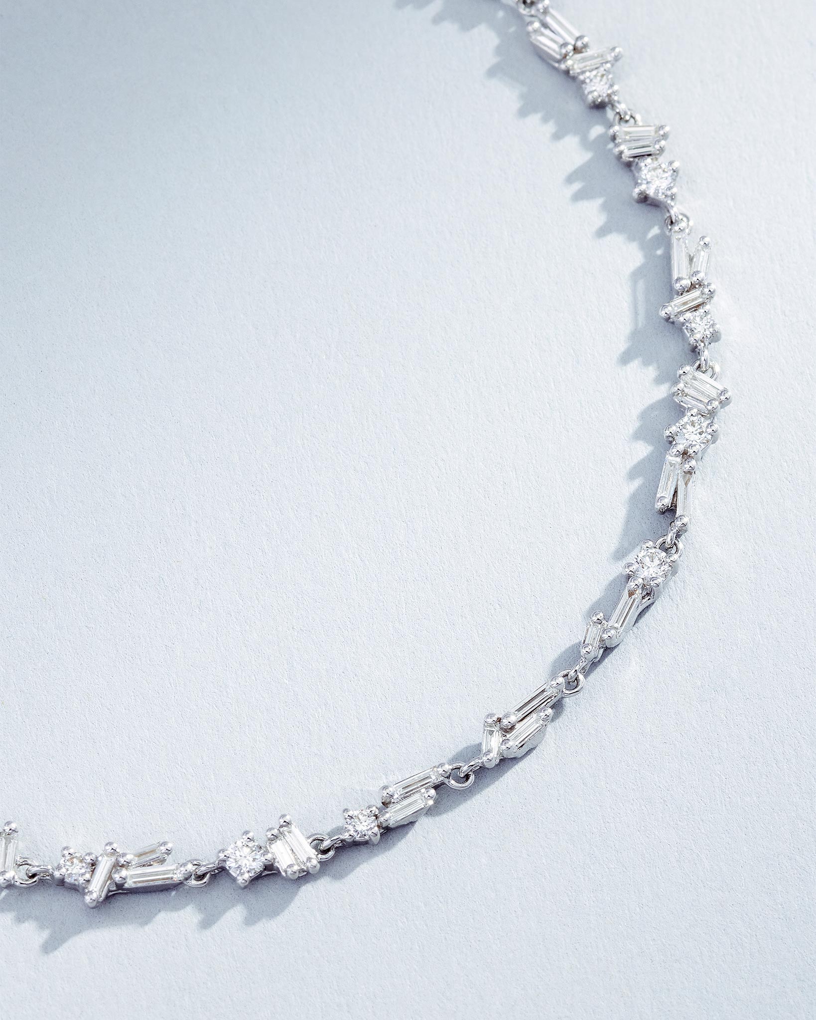 Suzanne Kalan Classic Diamond Chain Tennis Bracelet in 18k white gold