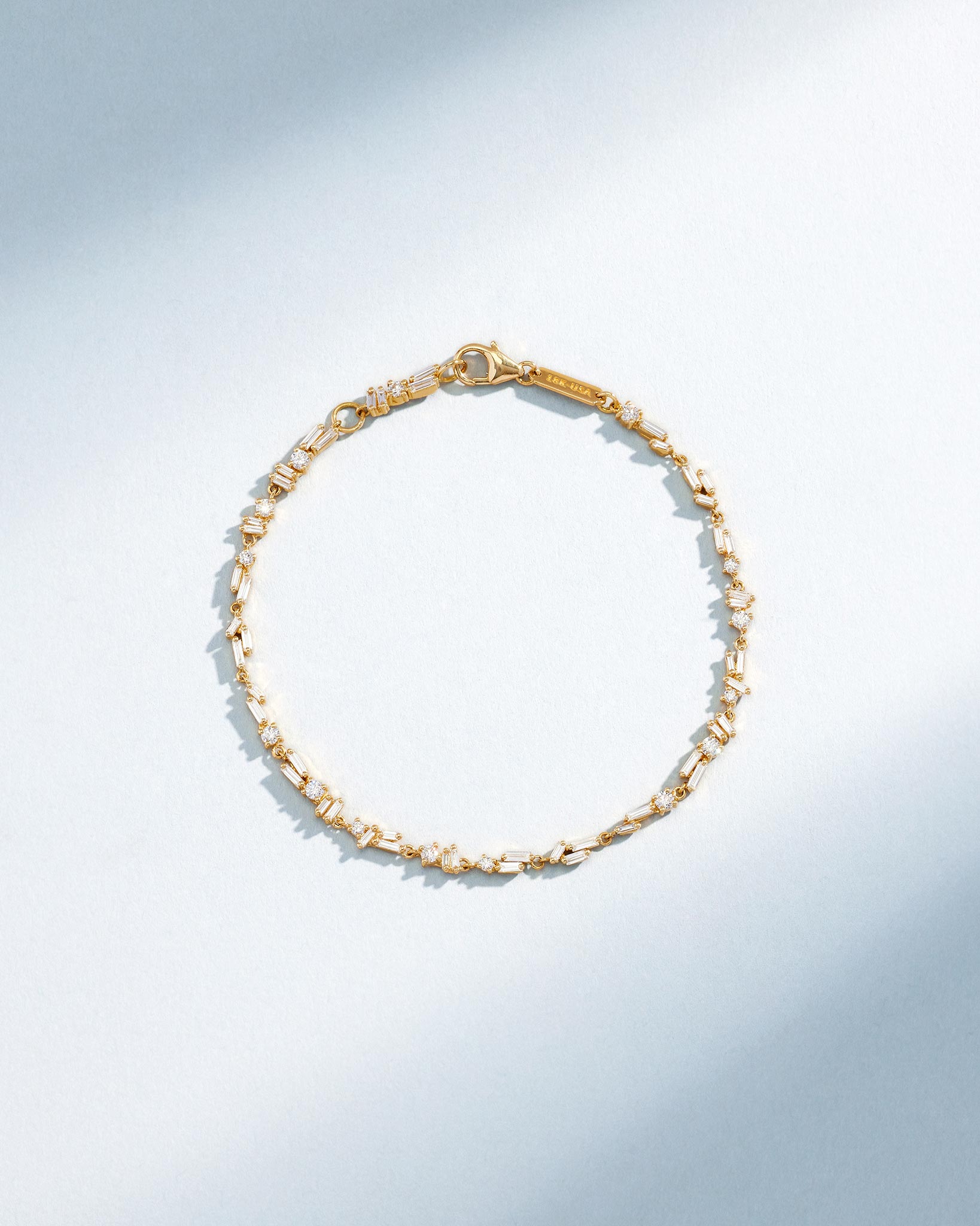 Suzanne Kalan Classic Diamond Chain Tennis Bracelet in 18k yellow gold