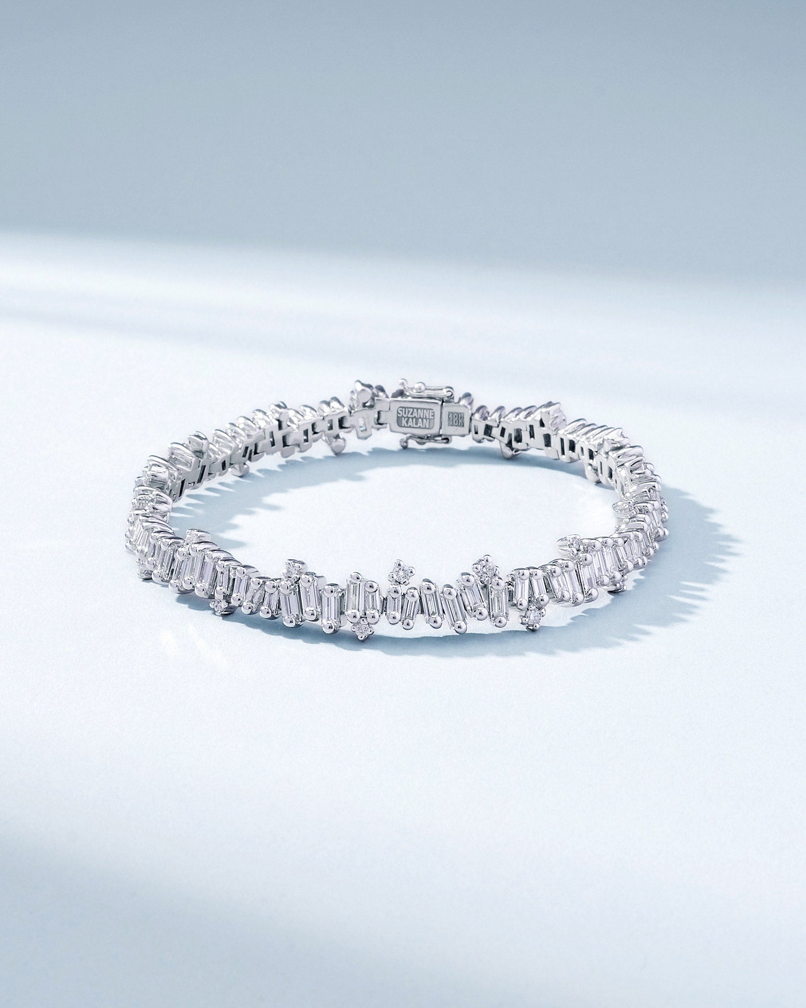 Suzanne Kalan Bold Burst Diamond Tennis Bracelet in 18k white gold