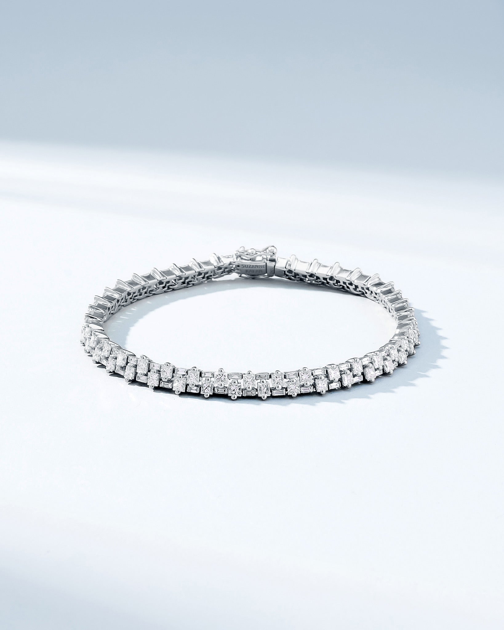 9 1/2 CTW Princess Diamond Tennis Bracelet in 14K White Gold (MD180233) -  Majesty Diamonds