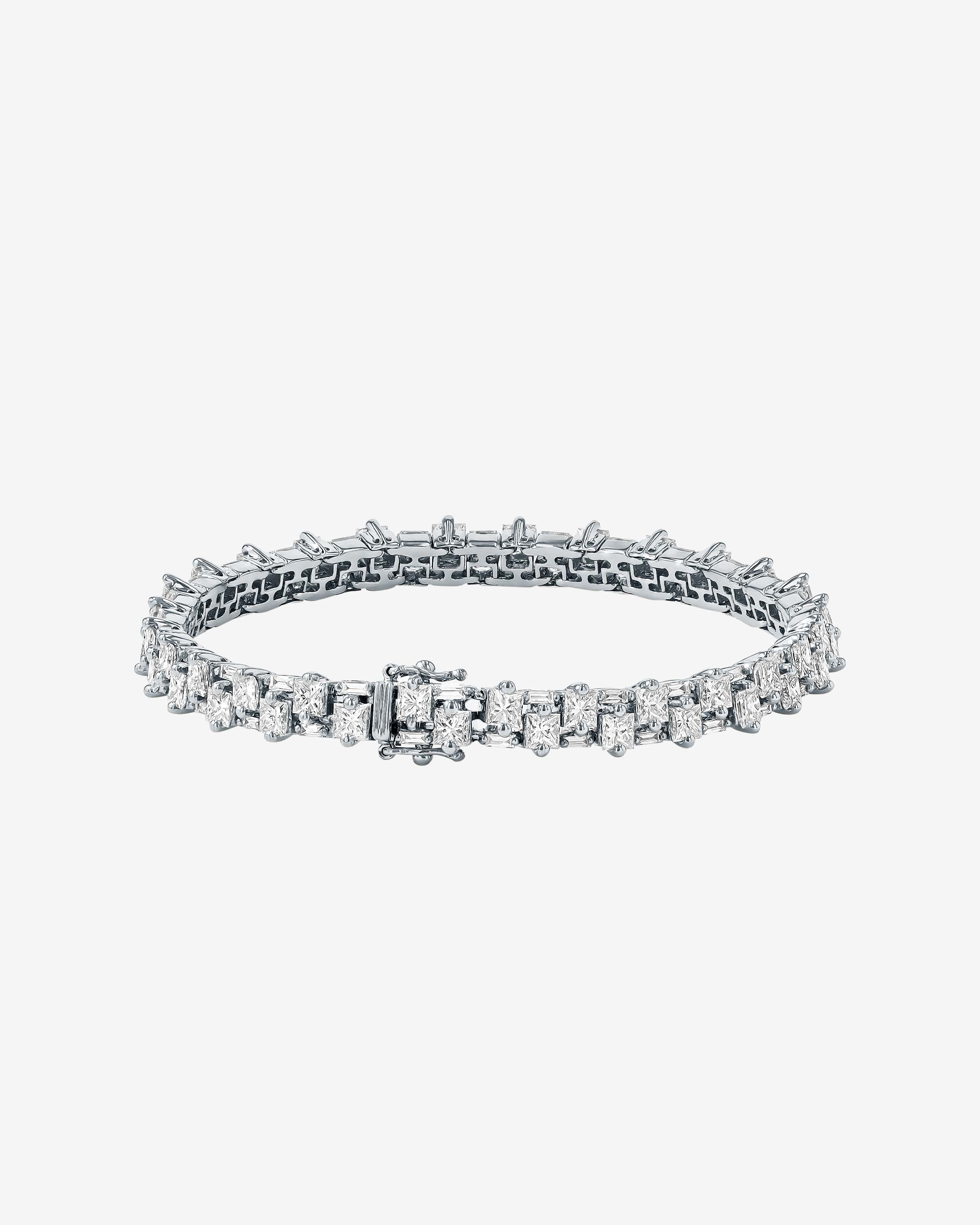 Suzanne Kalan Princess Midi Stack Diamond Tennis Bracelet in 18k white gold
