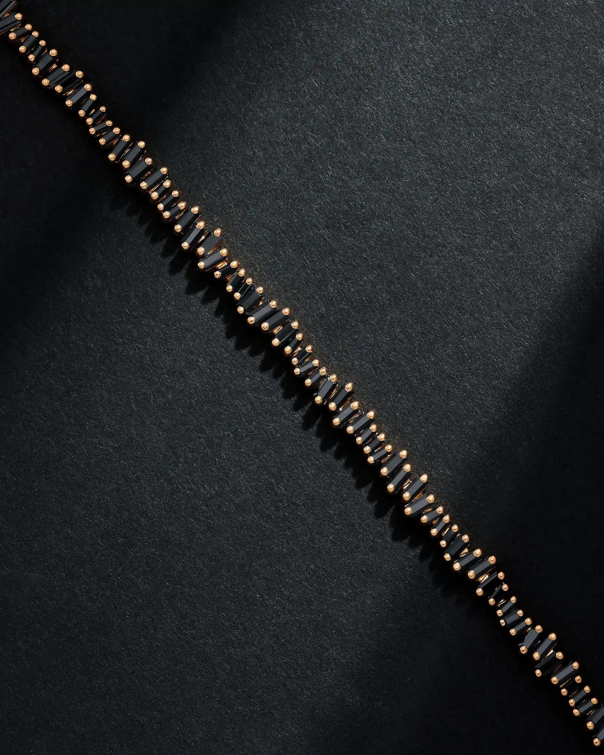 Suzanne Kalan Bold Black Sapphire Tennis Bracelet in 18k rose gold
