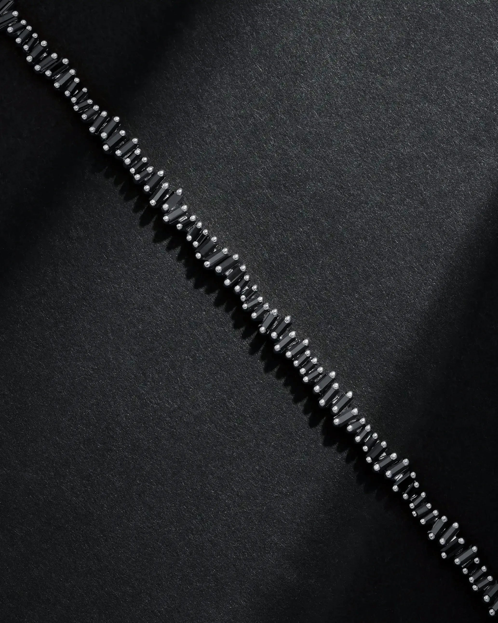 Suzanne Kalan Bold Black Sapphire Tennis Bracelet in 18k white gold