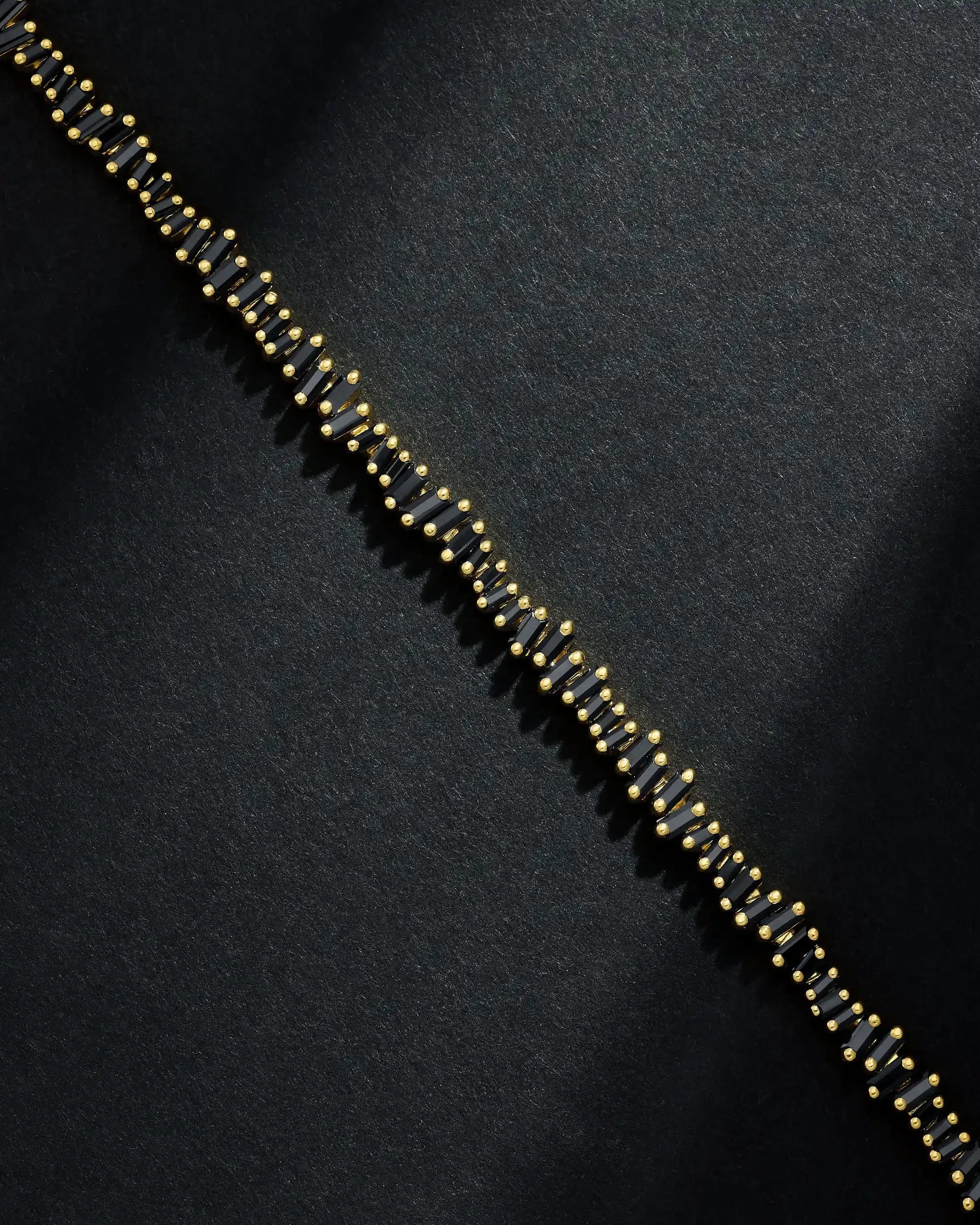 Suzanne Kalan Bold Black Sapphire Tennis Bracelet in 18k yellow gold