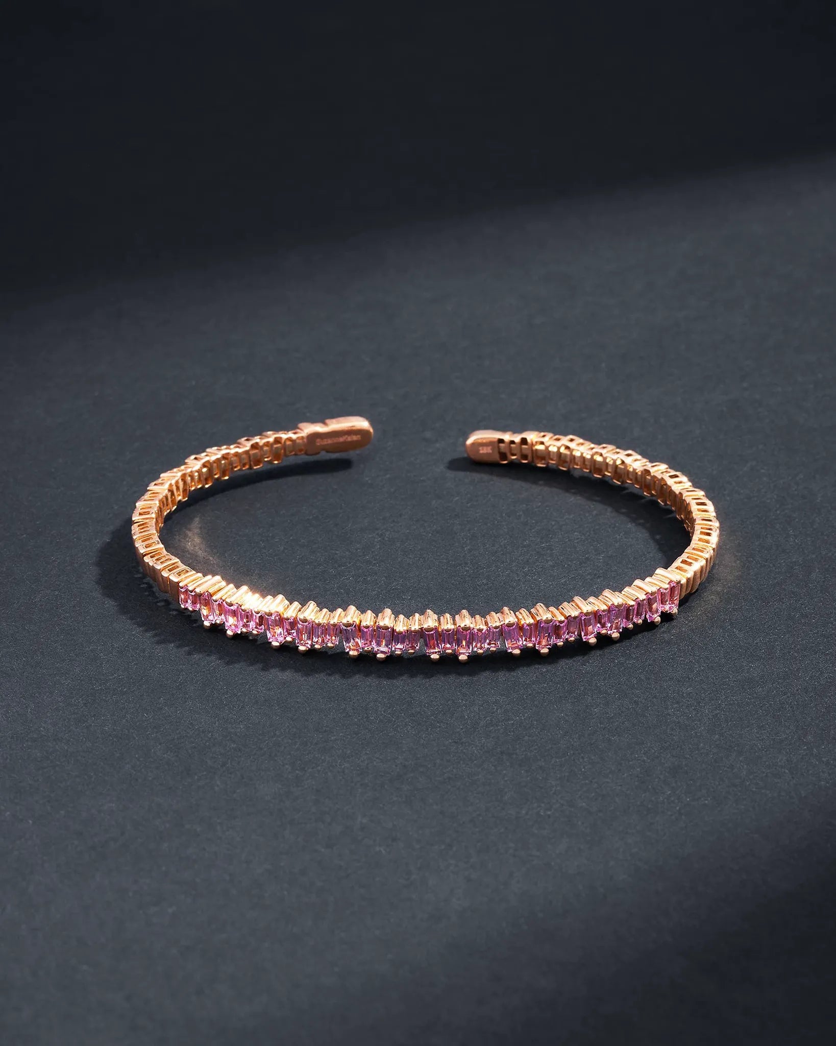 Suzanne Kalan Men's Bold Pink Sapphire Bangle in 18k rose gold