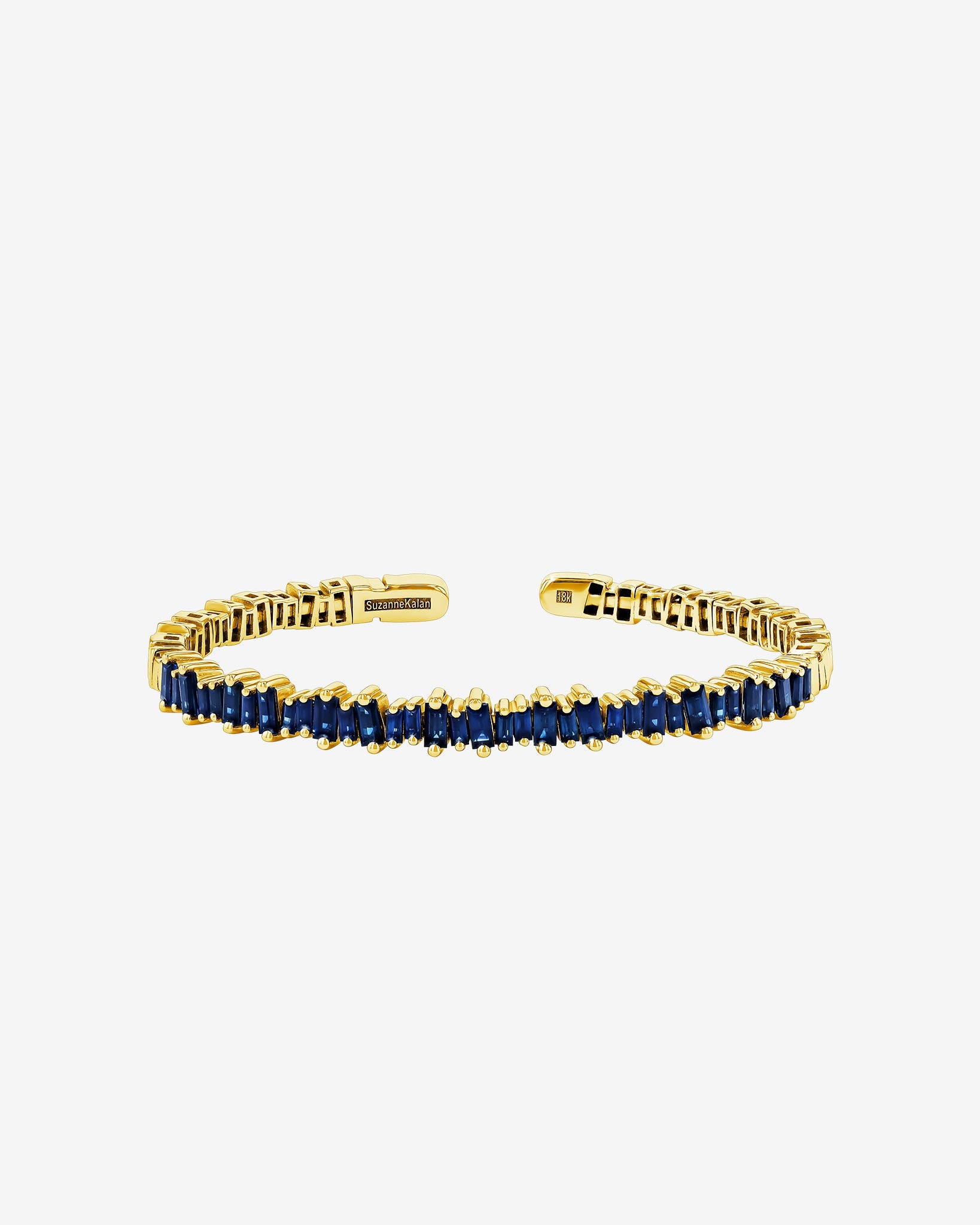 Suzanne Kalan Bold Dark Blue Sapphire Bangle in 18k yellow gold