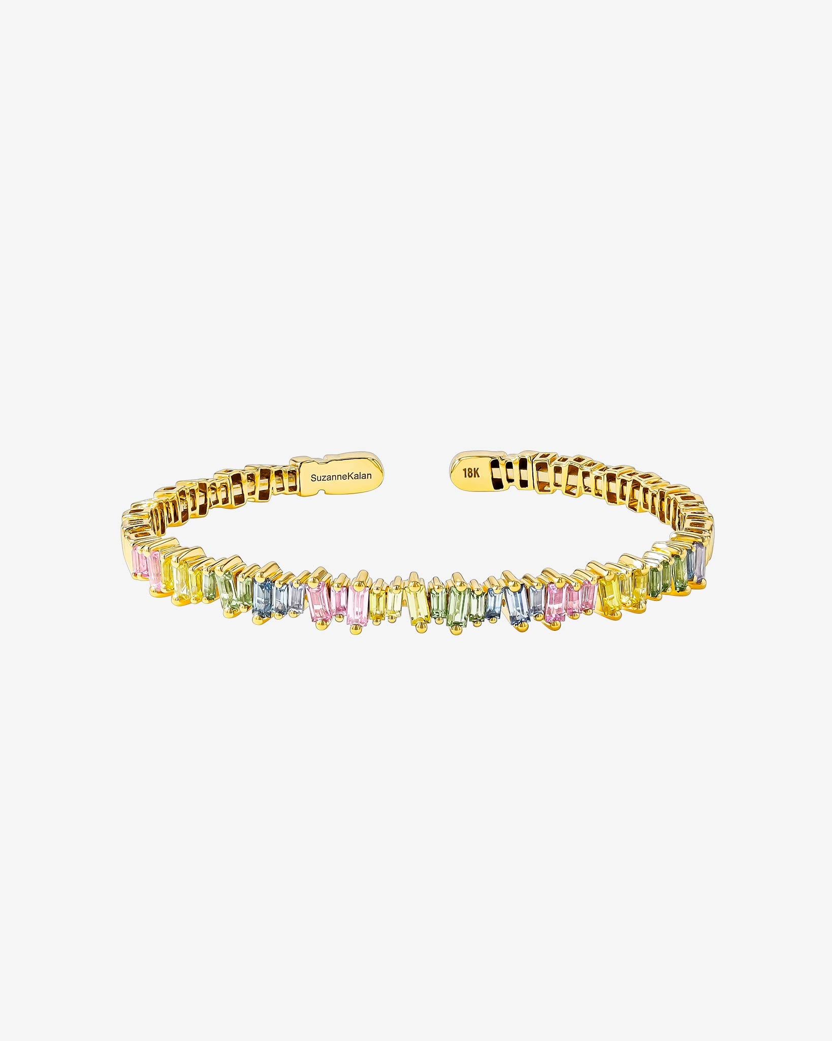 Suzanne Kalan Bold Pastel Sapphire Bangle in 18k yellow gold