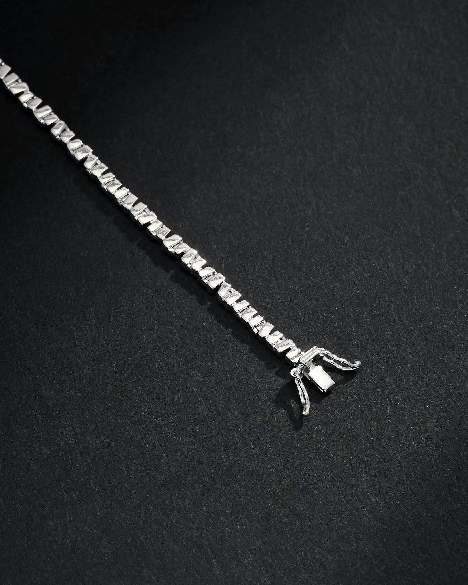 Suzanne Kalan Men's Golden Thin Tennis Bracelet in 18k white gold
