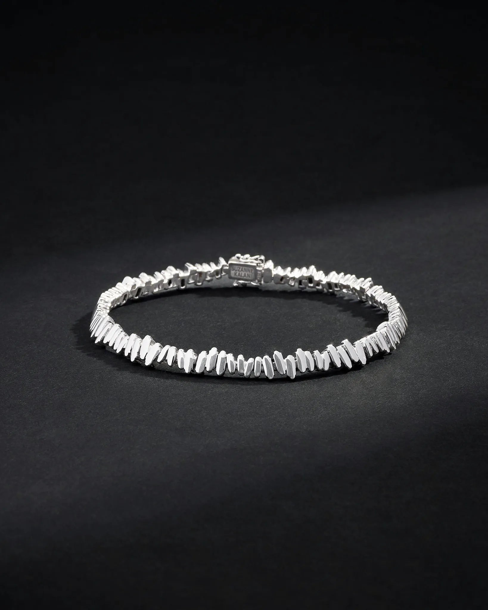 Suzanne Kalan Men's Golden Tennis Bracelet in 18k white gold