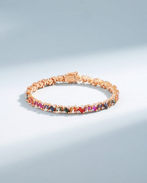 【廃盤・希少】Fabulous Sounds Tennis bracelet Rainbow Cubic Zirconia Tennis Bracelet with Rainbow Marquise