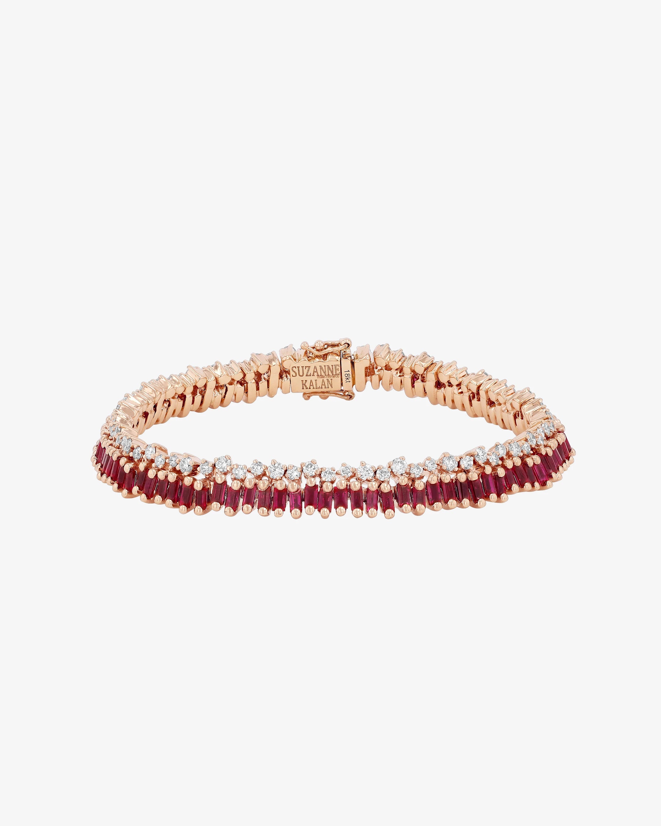 Suzanne Kalan Short Stack Ruby Tennis Bracelet in 18k rose gold