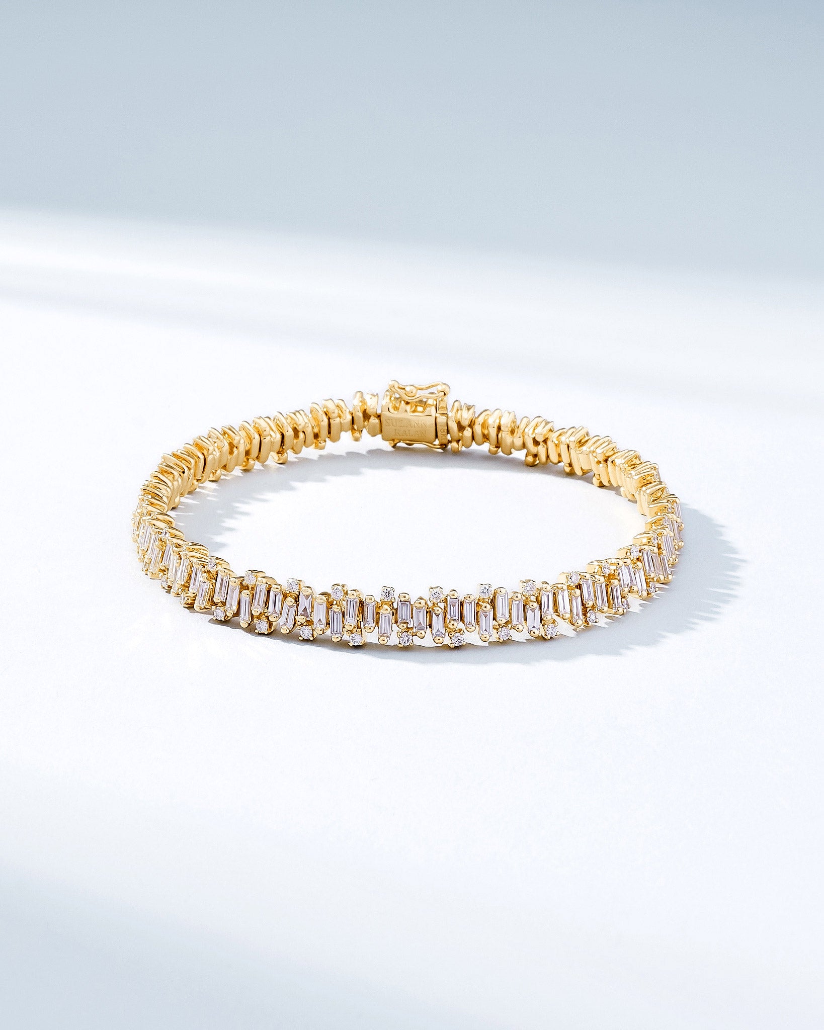 Suzanne Kalan Shimmer Diamond Tennis Bracelet in 18k yellow gold
