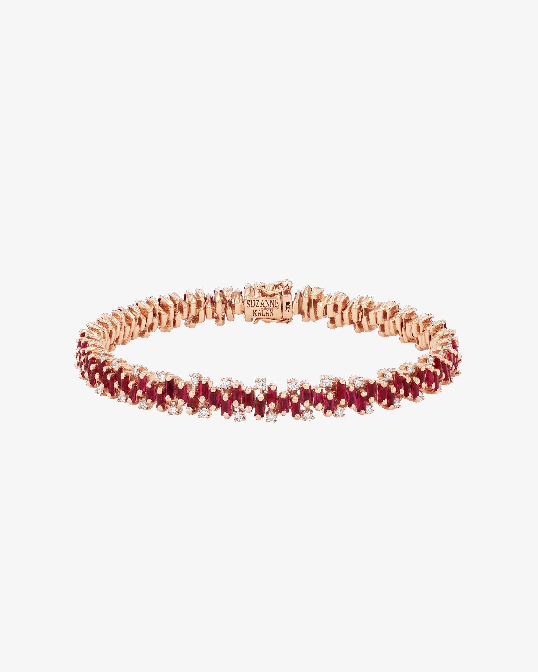 Suzanne Kalan Shimmer Ruby Tennis Bracelet in 18k rose gold