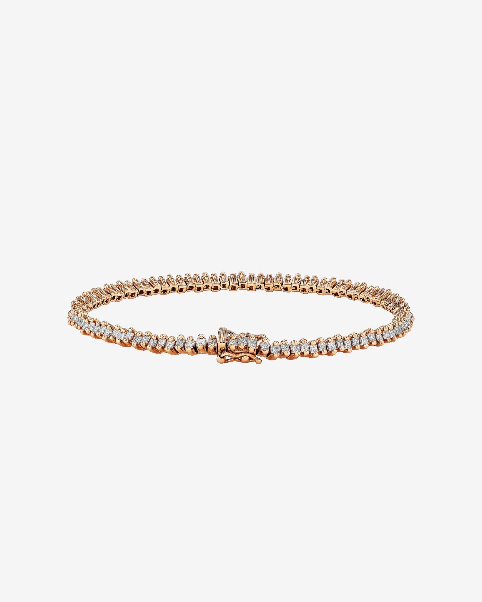 Suzanne Kalan Princess Mini Diamond Tennis Bracelet in 18k rose gold