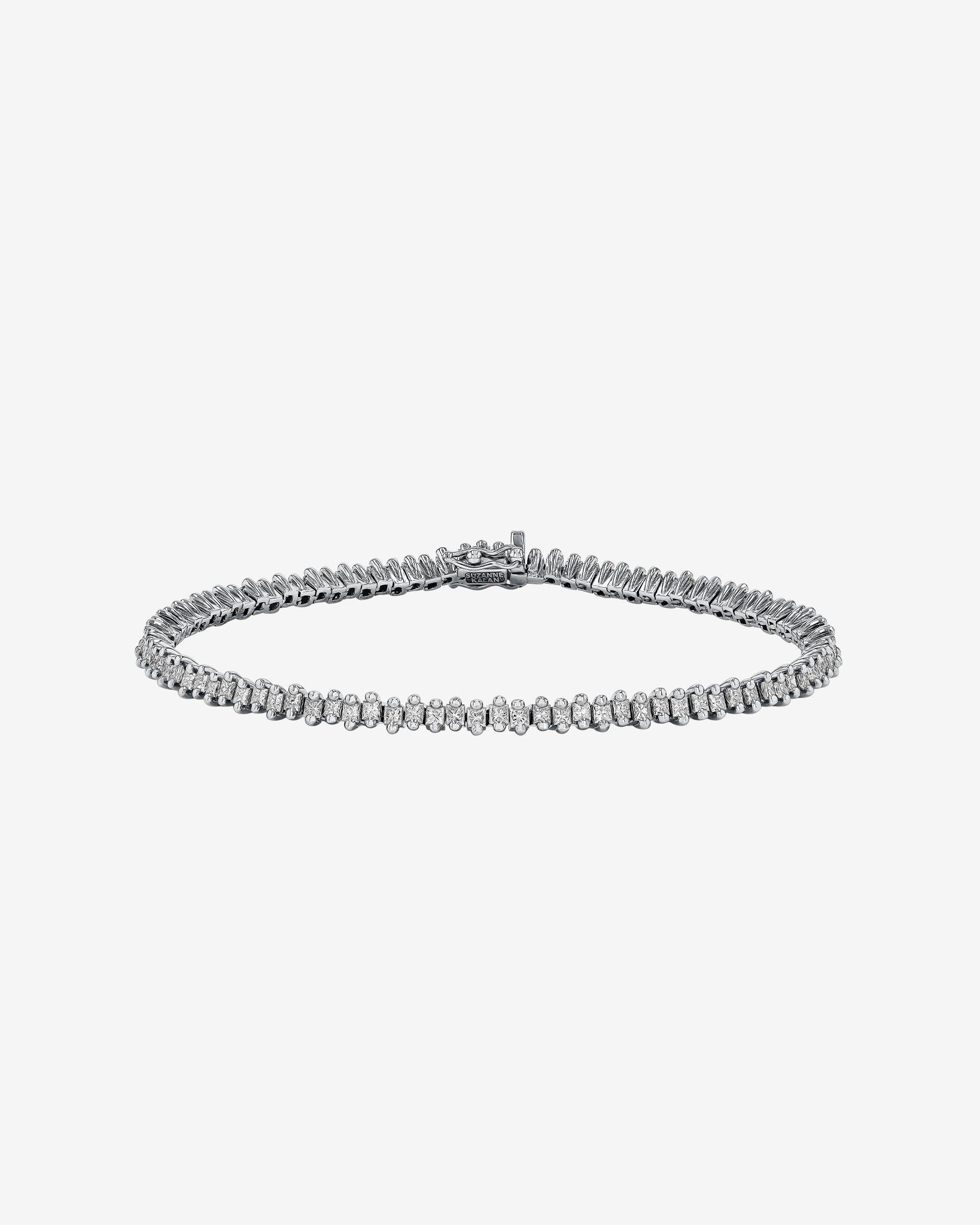 Suzanne Kalan Princess Mini Diamond Tennis Bracelet in 18k white gold