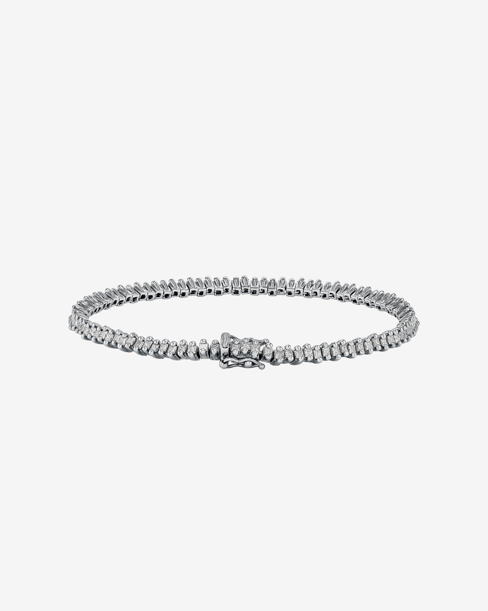 Suzanne Kalan Princess Mini Diamond Tennis Bracelet in 18k white gold