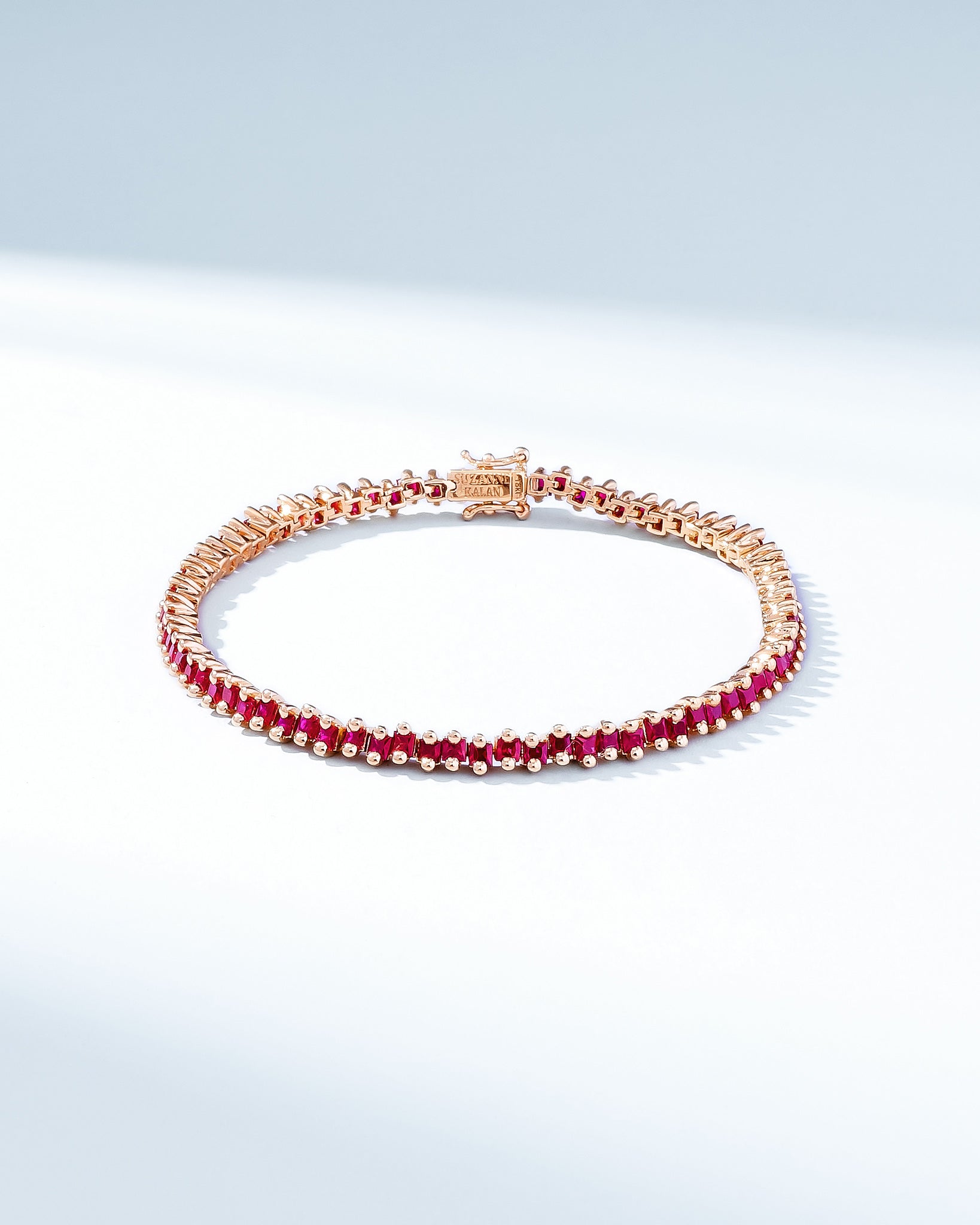 Suzanne Kalan Princess Midi Ruby Tennis Bracelet in 18k rose gold