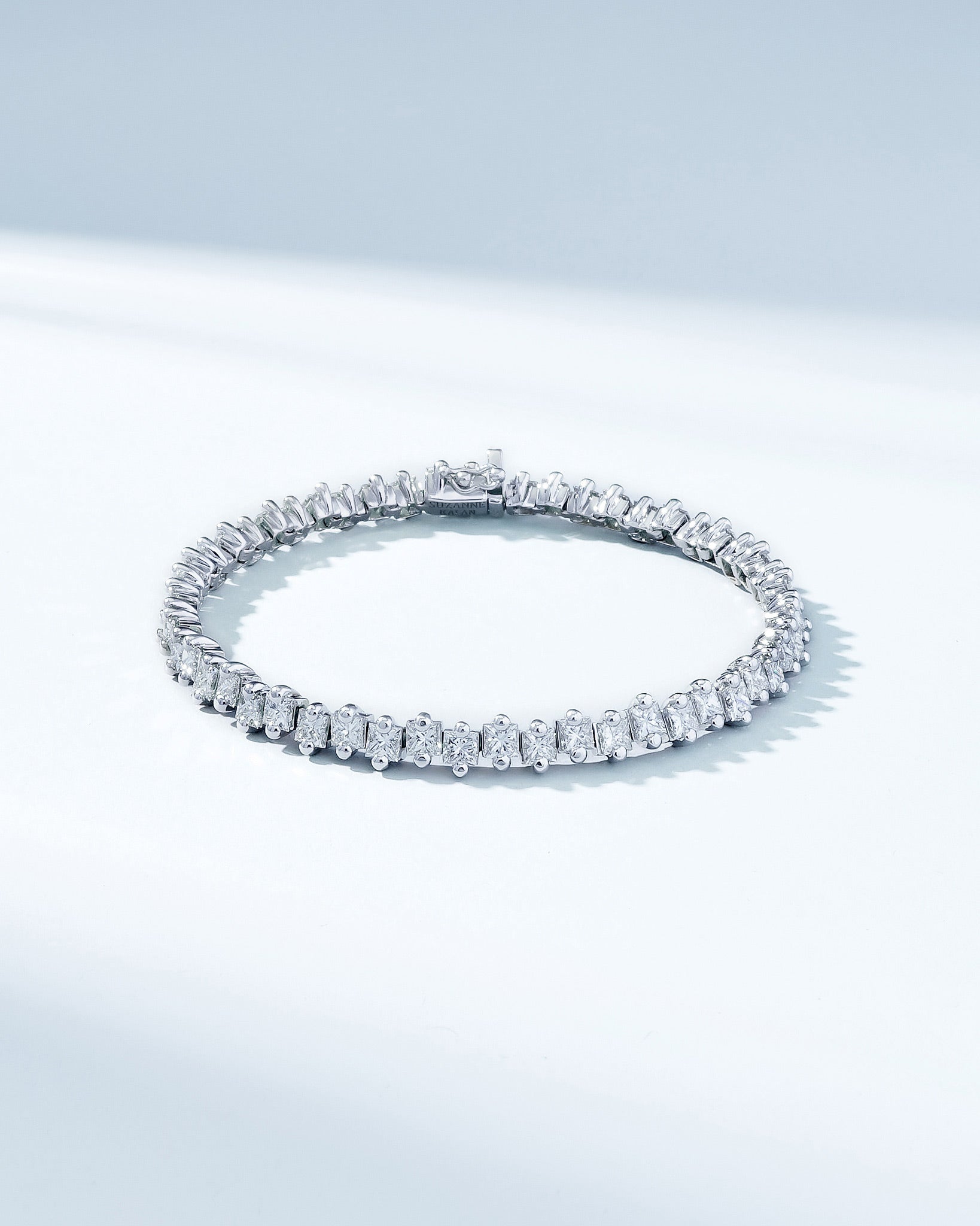 Suzanne Kalan Princess Milli Diamond Tennis Bracelet in 18k white gold