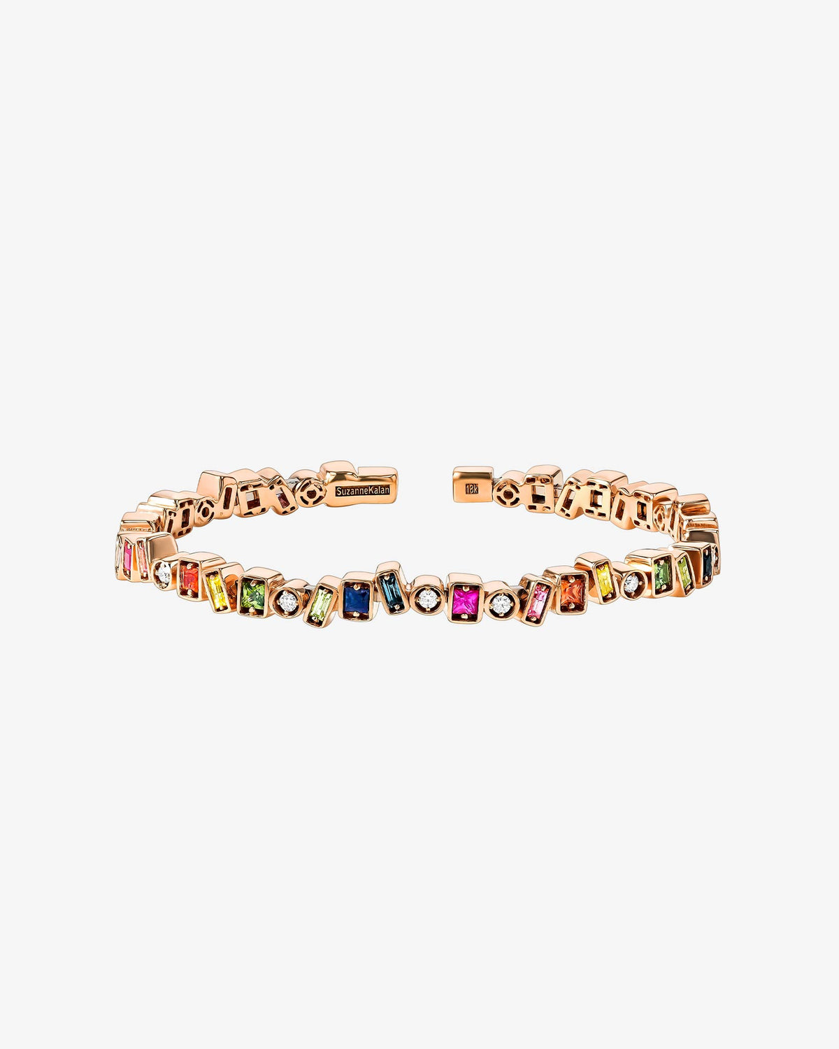 Suzanne Kalan Inlay Frenzy Rainbow Sapphire Bangle in 18k rose gold