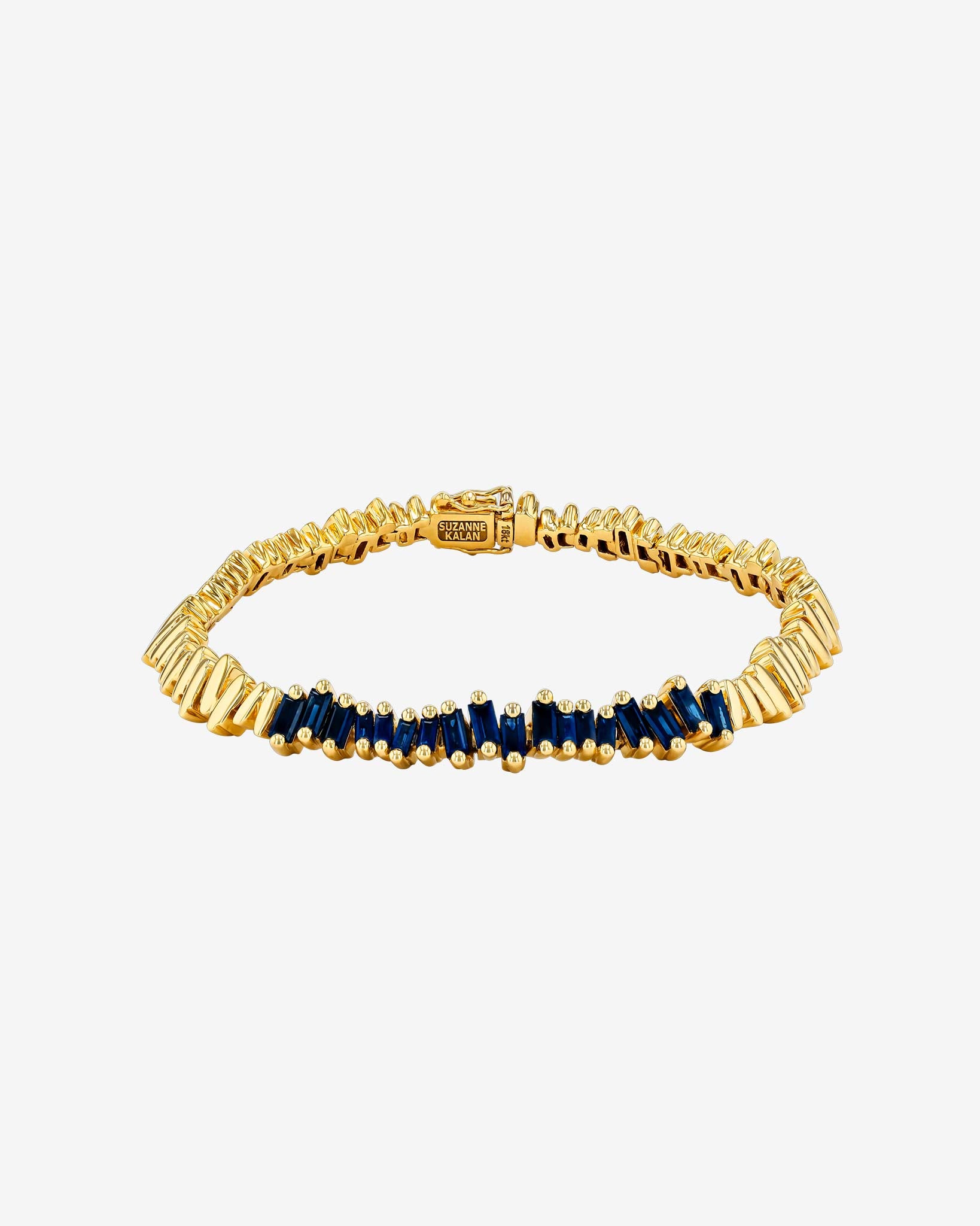 Suzanne Kalan Golden Dark Blue Sapphire ID Bracelet in 18k yellow gold