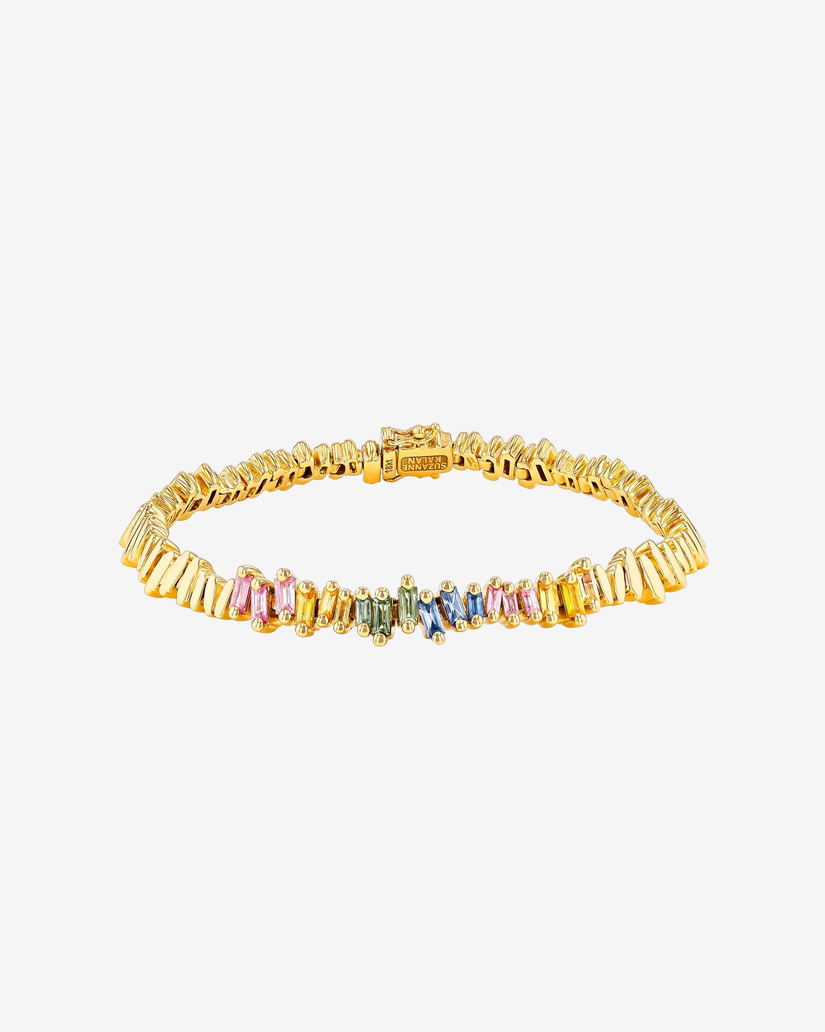 Suzanne Kalan Golden Pastel Sapphire ID Bracelet in 18k yellow gold