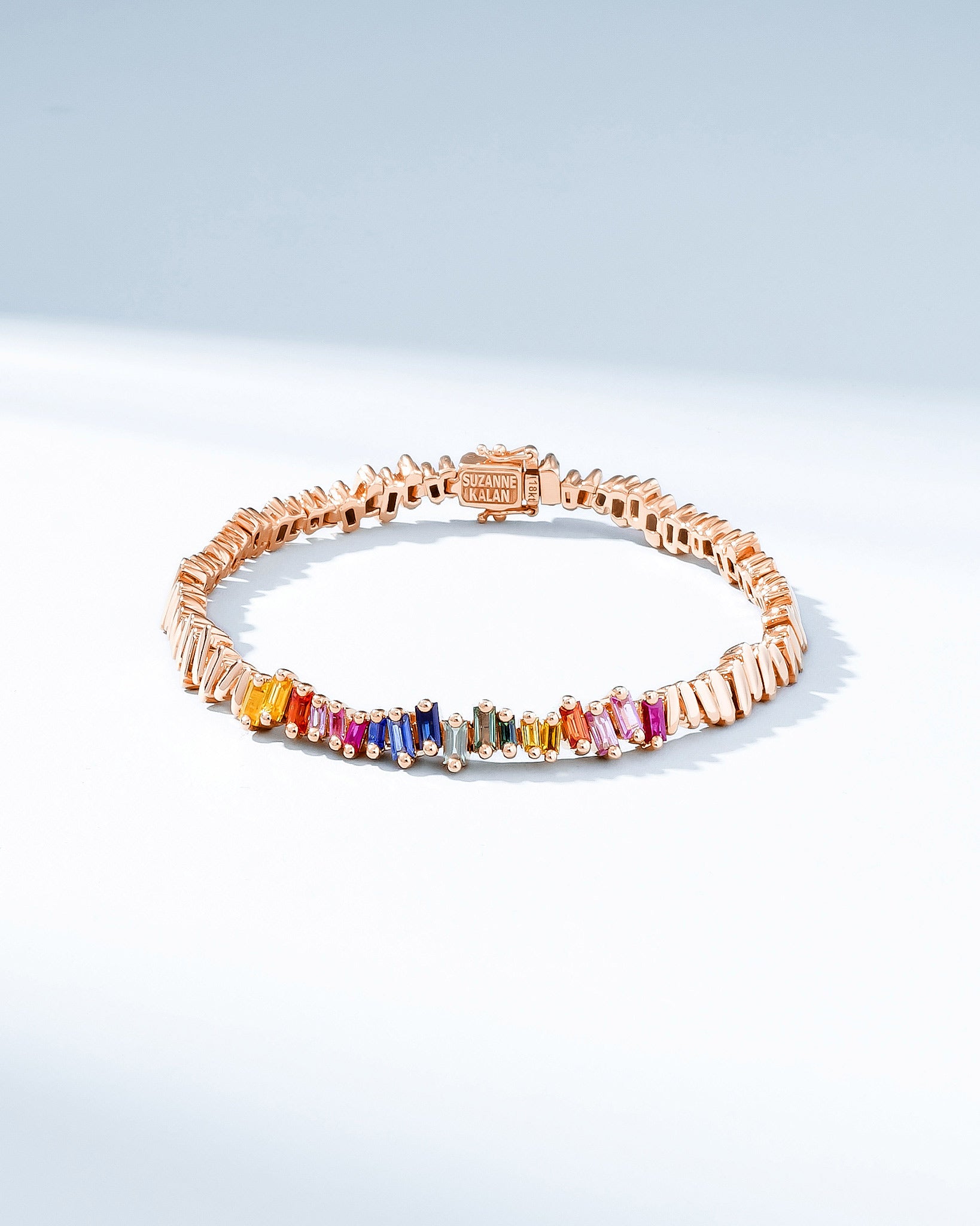 Suzanne Kalan Golden Rainbow Sapphire ID Bracelet in 18k rose gold