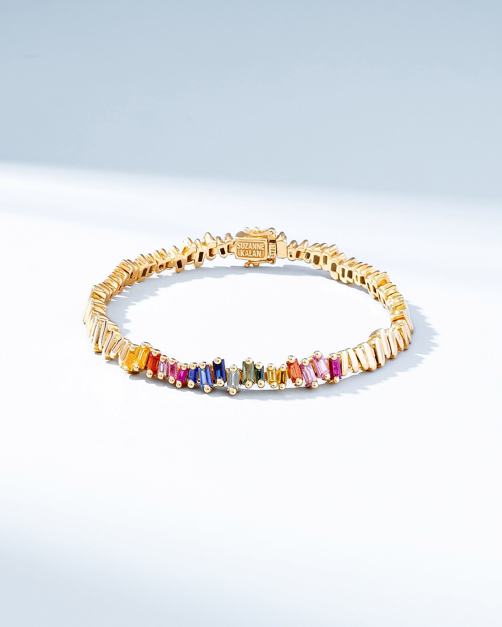 Suzanne Kalan Golden Rainbow Sapphire ID Bracelet in 18k yellow gold