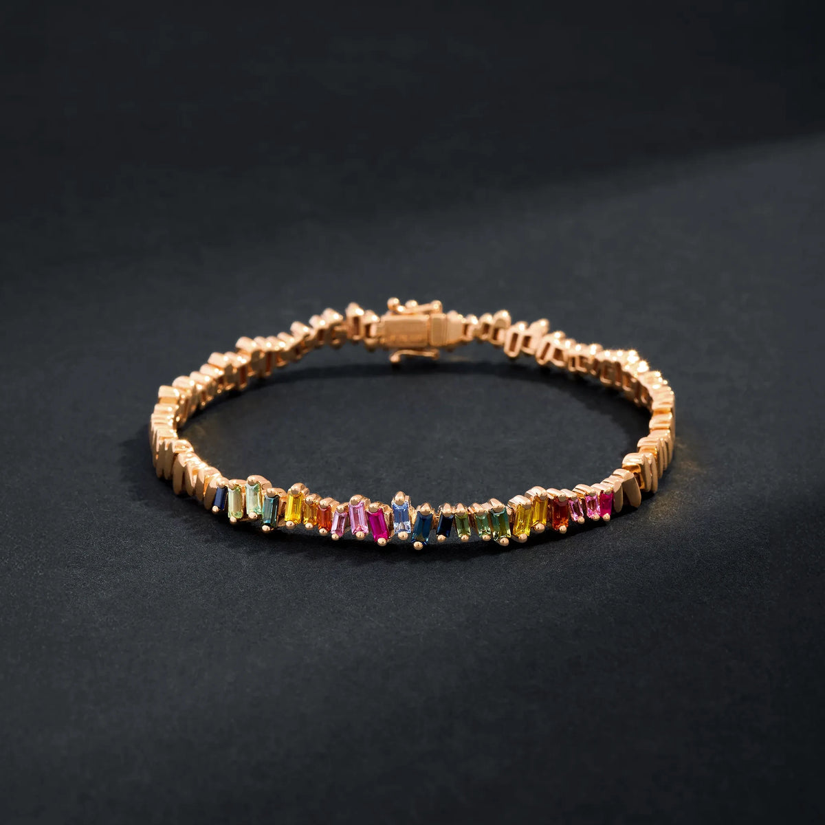 Golden Rainbow Sapphire ID Bracelet | Men's Jewellery | SUZANNE KALAN®